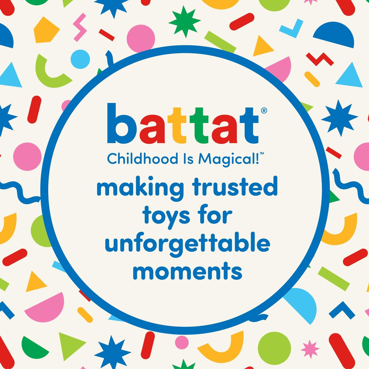 Battat Wooden Magnetic Train Set - 6-Piece Locomotive & Freight Car Playset for Ages 3+ 5