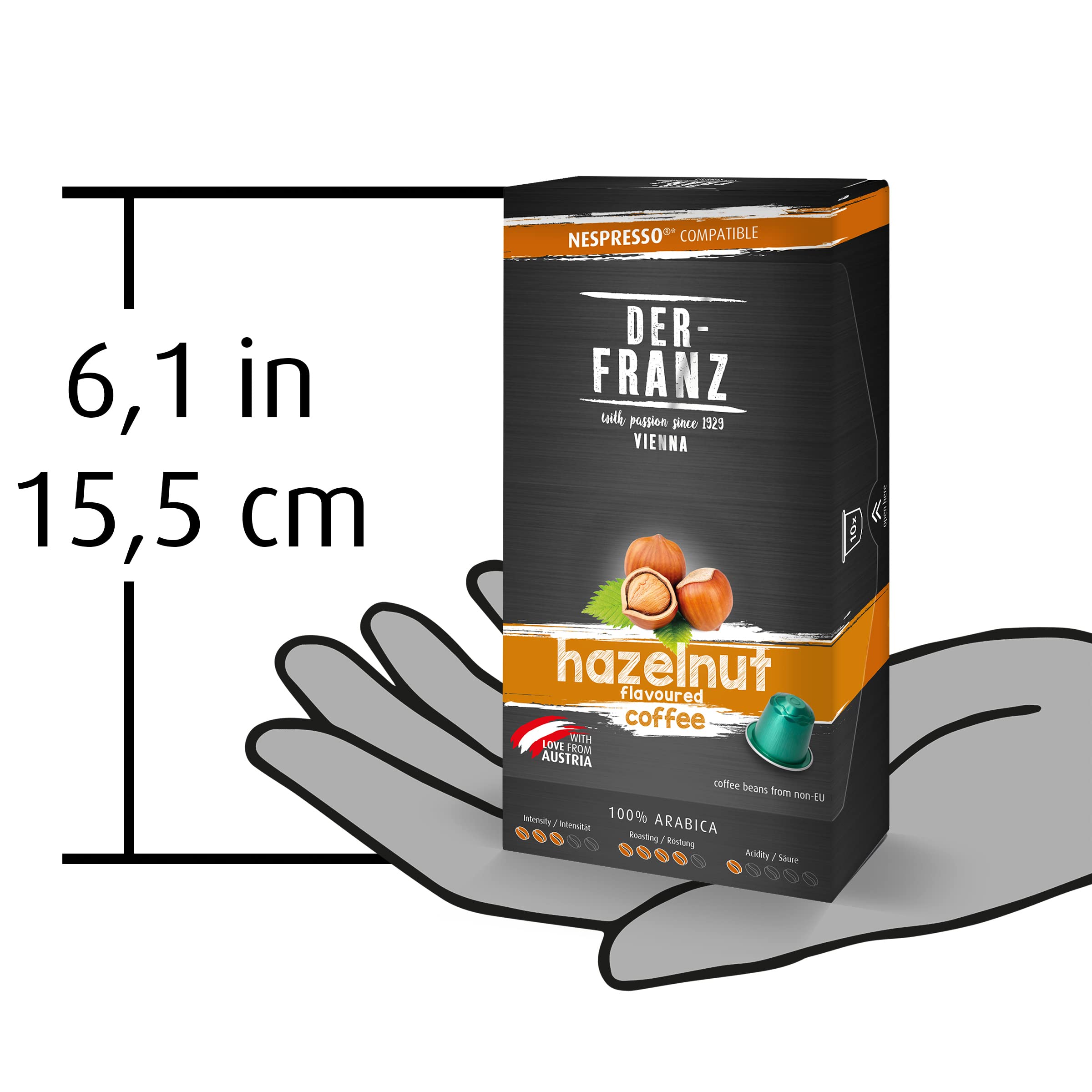 Der-Franz Nespresso Compatible Coffee Capsules - Hazelnut Aroma, 10 Capsules 4