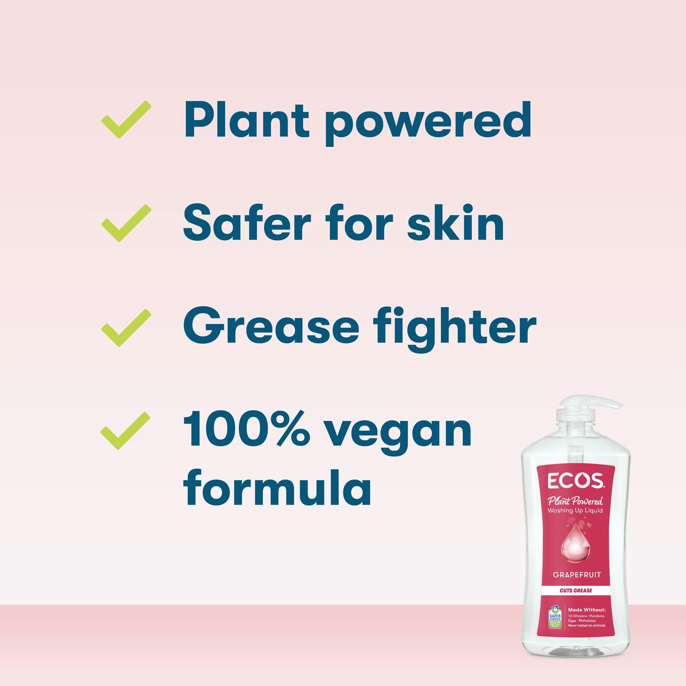 ECOS Washing-Up Liquid - Plant Powered Dish Soap, Grapefruit Scent | 500 ml