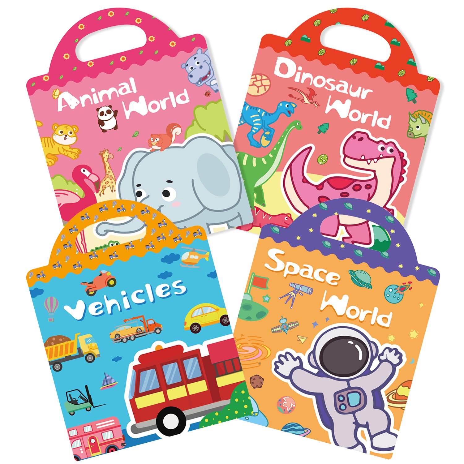 GUYUCOM 4 Pack Reusable Sticker Books for Toddlers - Jelly Texture Educational Playset