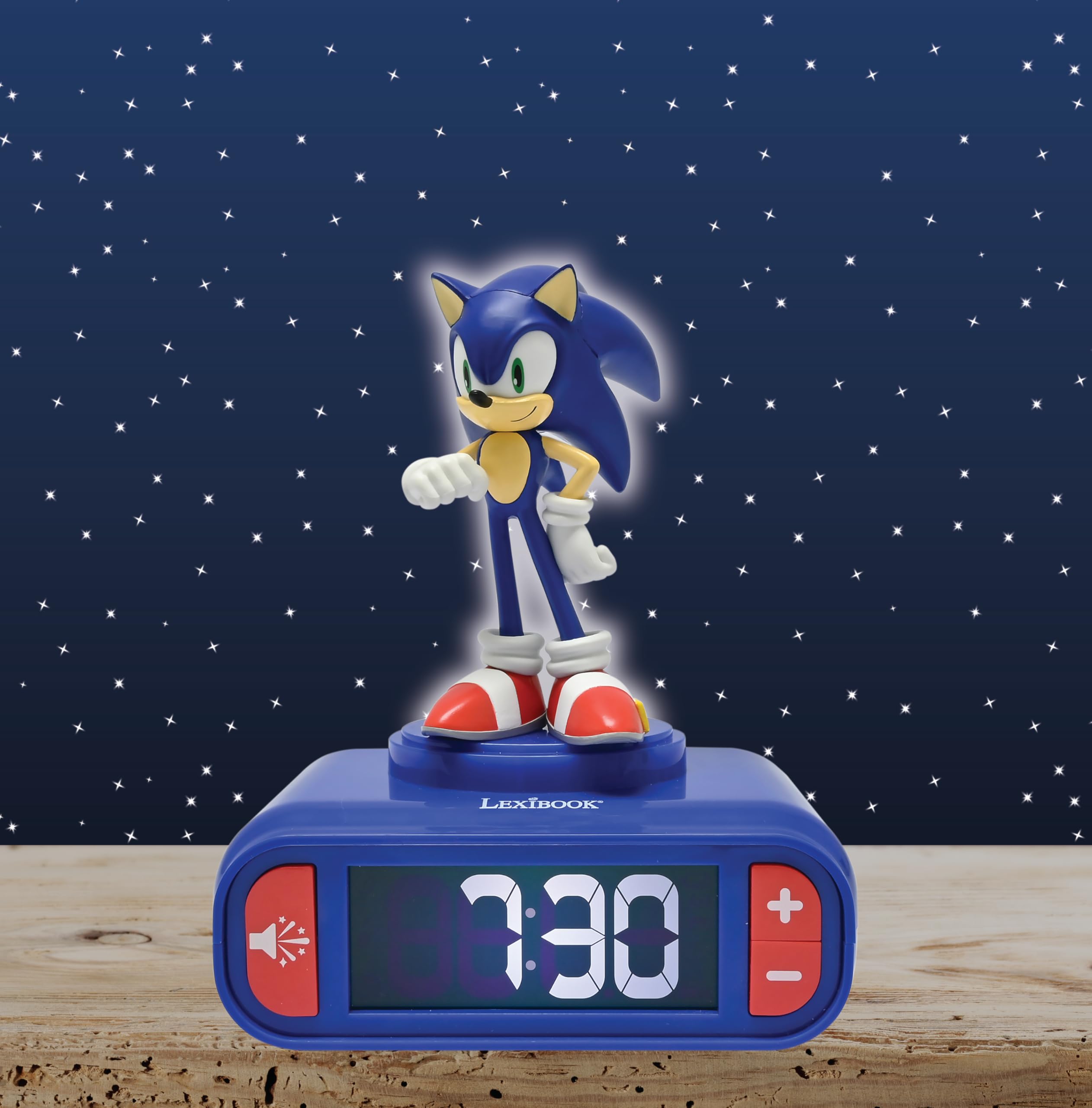 Lexibook Sonic Hedgehog Night Light Alarm Clock with Sounds and Melodies 6