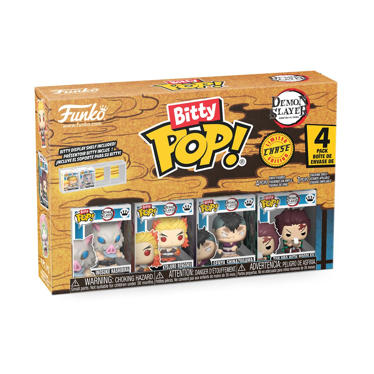 Funko Bitty POP! 4 Pack: Demon Slayer - Inosuke Hashibira, Kyojuro Rengoku,