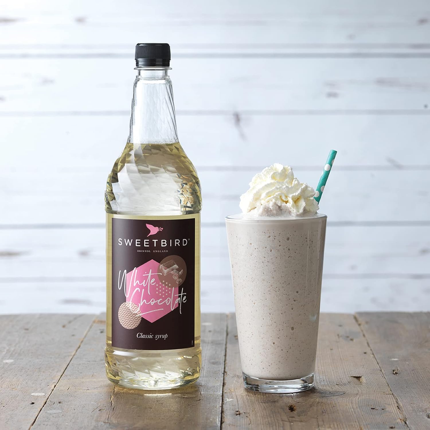 Sweetbird Weißer Schokoladensirup (1 Liter) – Veganer Getränkesirup 5