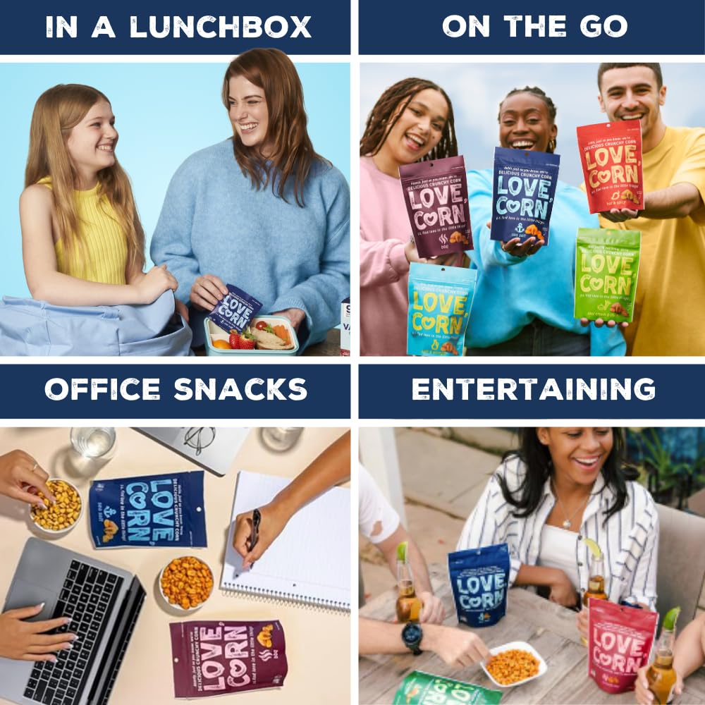 LOVE CORN Sea Salt Crunchy Corn Snack 20g x 24 Bags – Gluten Free Vegan Snack 13