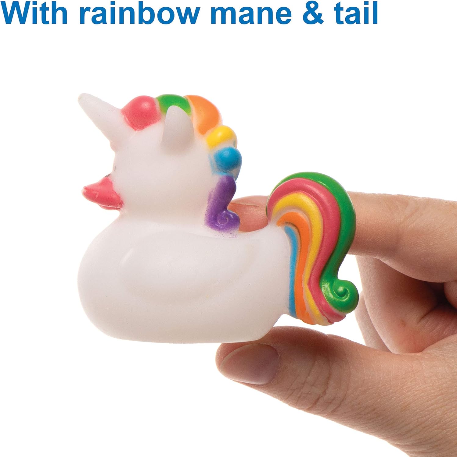 Baker Ross Rainbow Unicorn Rubber Ducks - Bath Toys for Kids, Party Bag Fillers (Pack of 8) 3