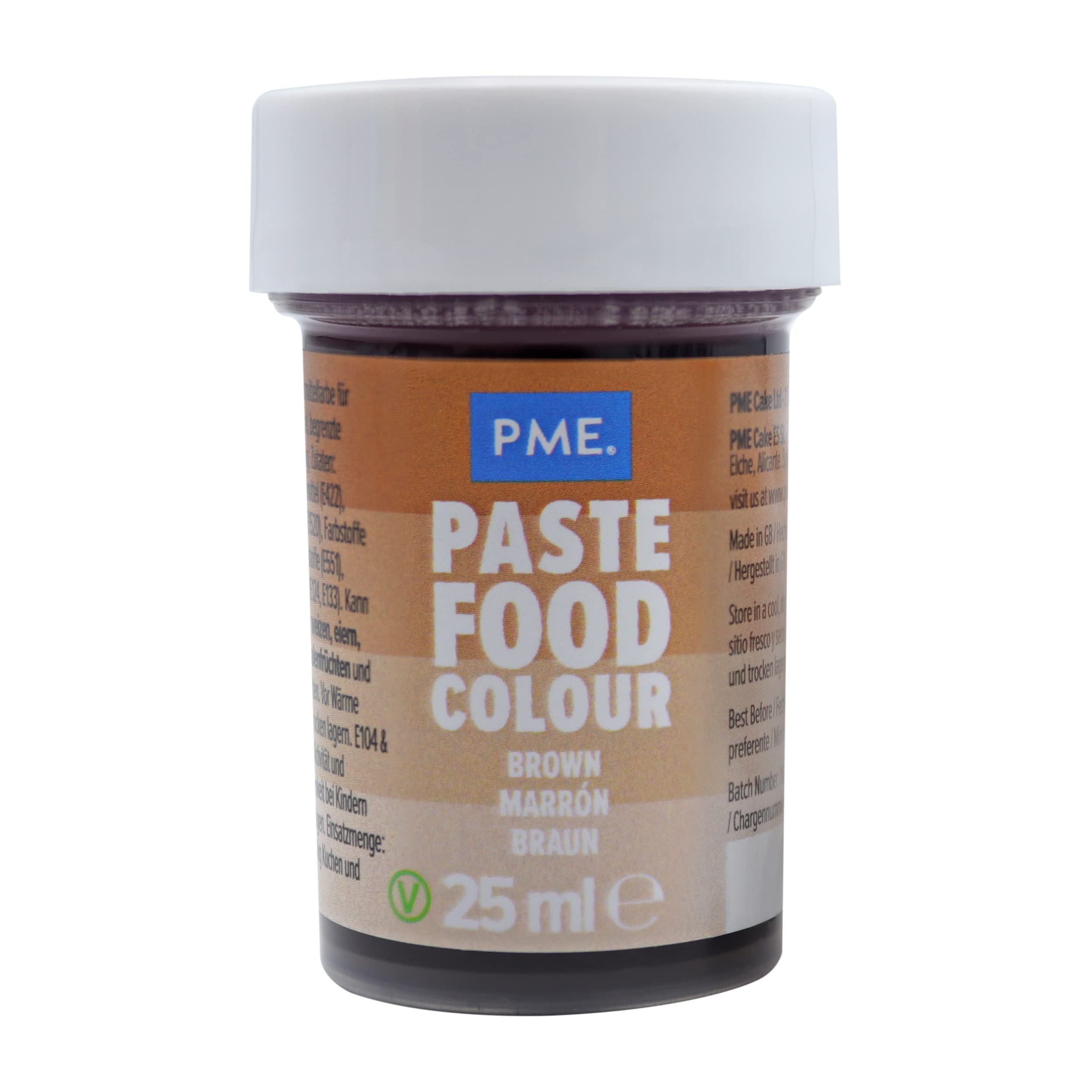 PME Paste Food Colour Brown 25g - Professional Gel Paste Baking Colouring