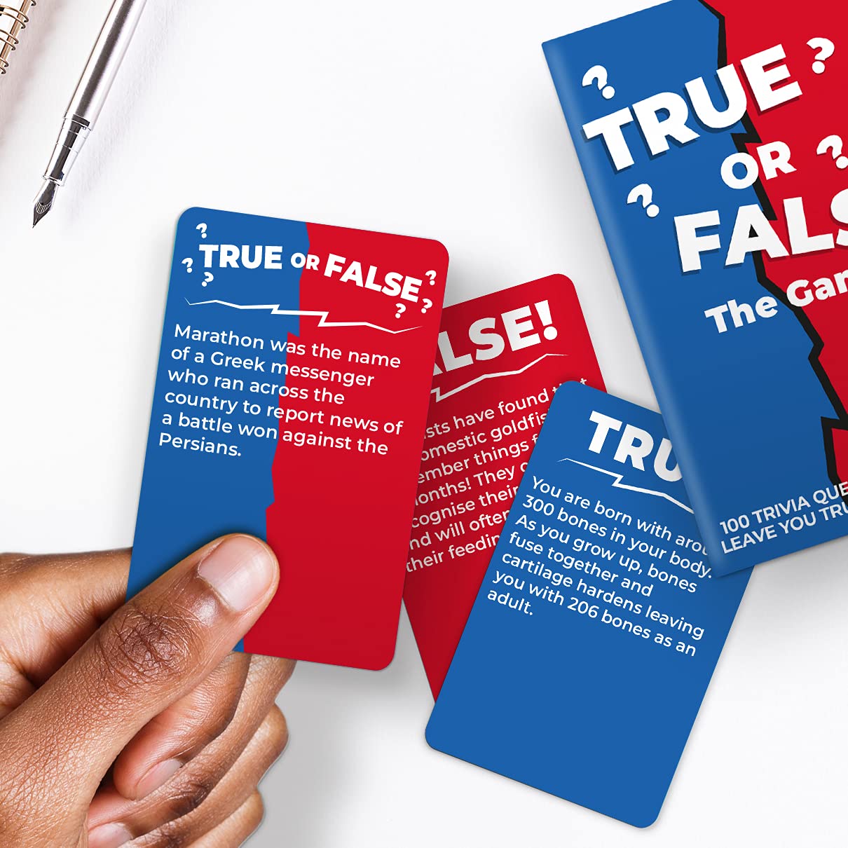 Gift Republic True Or False Trivia Card Game - 100 Tricky Questions | Unisex Adult | Multicoloured 4
