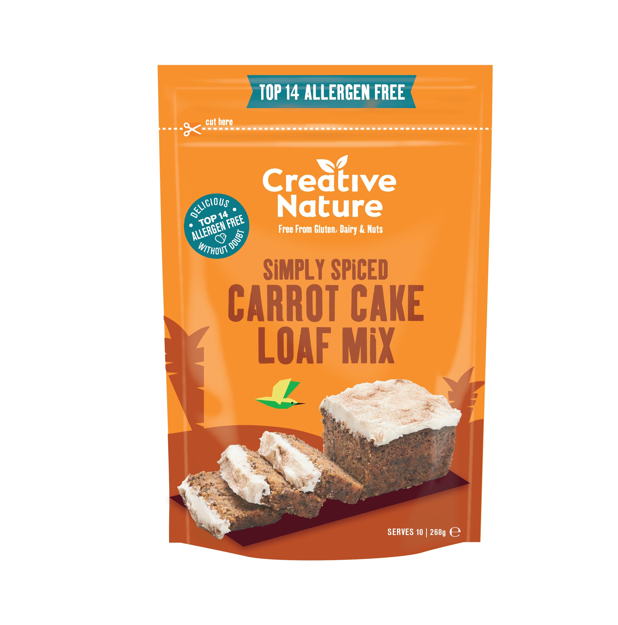 Creative Nature Gluten Free Carrot Cake Mix | Vegan & Free From Top 14 Allergens | 268g