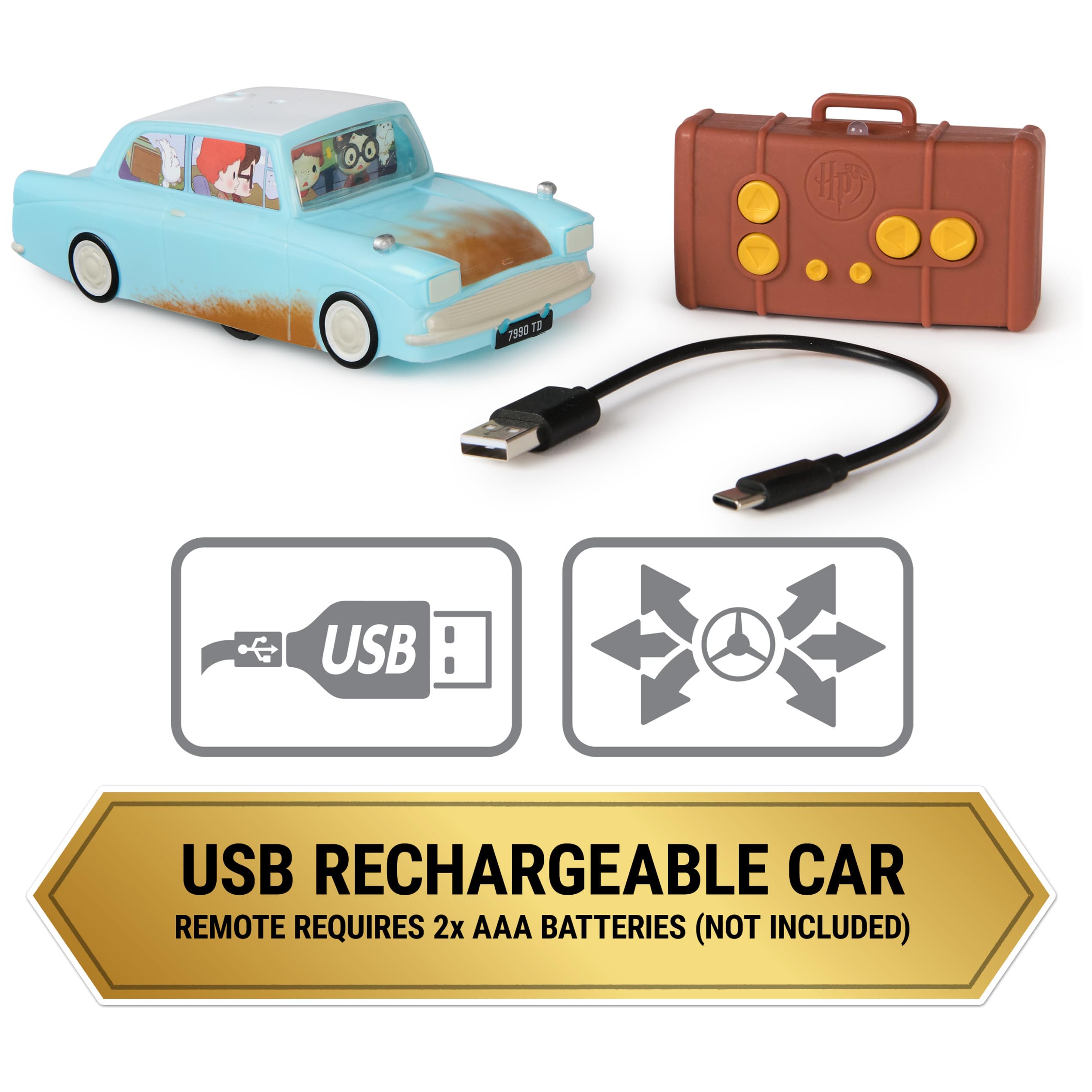 Weasley’s Flying Remote Control Car - Wall-Climbing Harry Potter RC Vehicle for Kids 6+