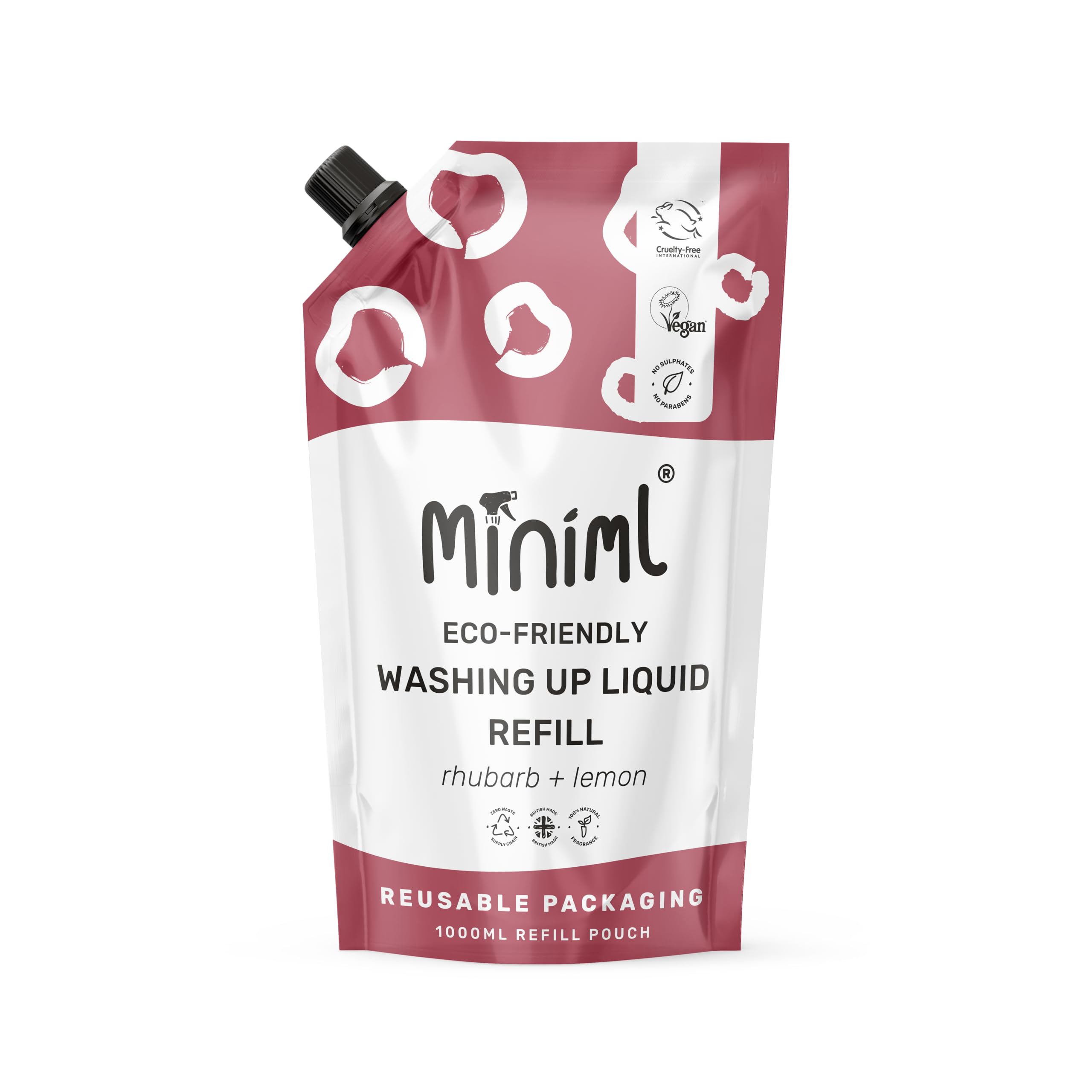 Miniml - Eco Washing Up Liquid Refill 1L Rhubarb & Lemon Skin Sensitive