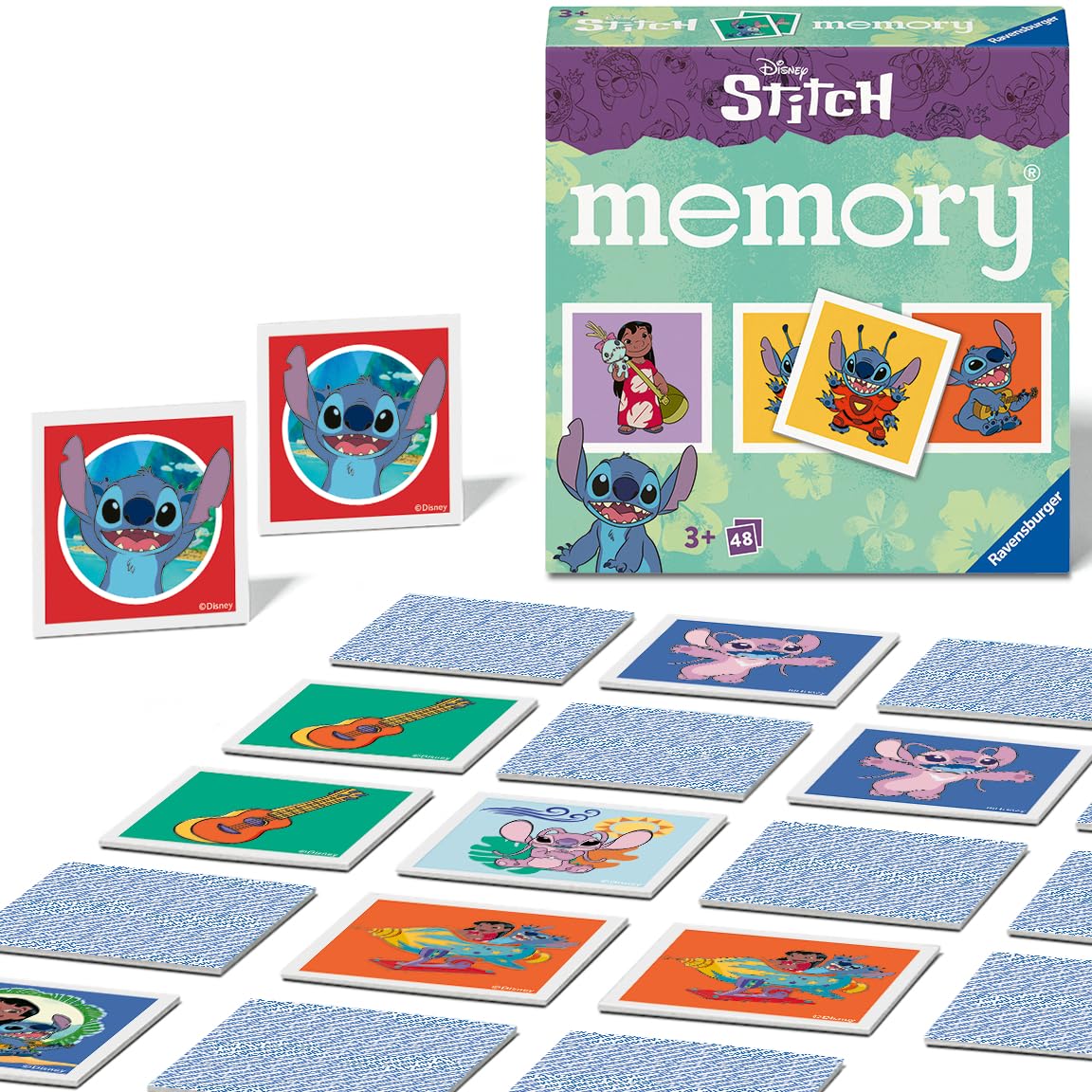 Ravensburger Disney Stitch Mini Memory Game - Card Matching Pair Game for Kids