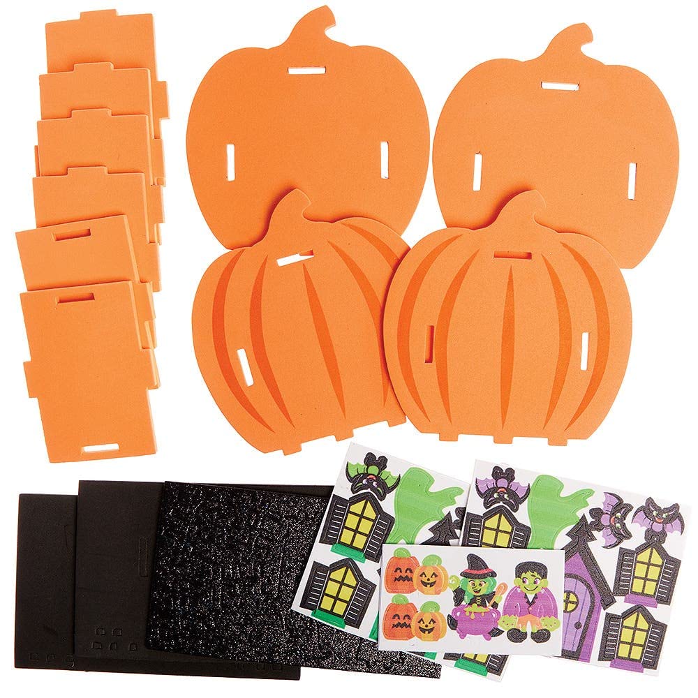 Baker Ross FX254 Pumpkin House Craft Kit - Pack of 2 Halloween Papercraft Decorations 4