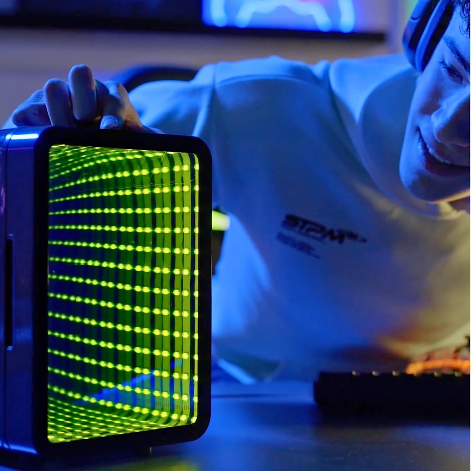 So Chill Mini Fridge with Infinity LED Effect - USB Powered Portable Cooler for Teens & Gamers 4