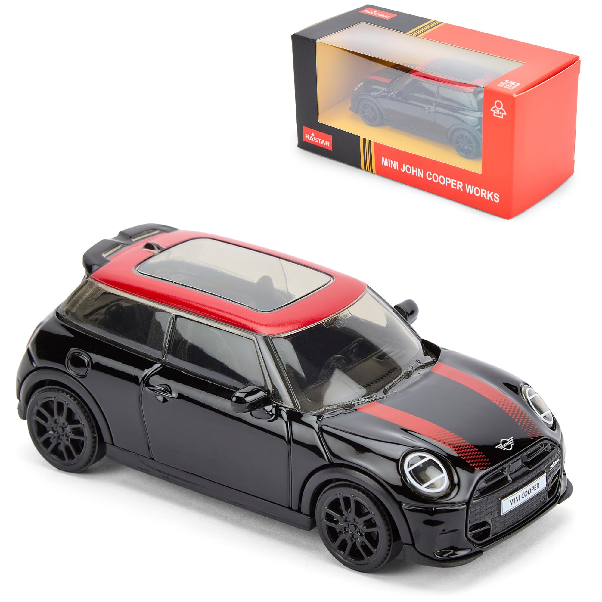 CMJ Mini John Cooper Works Die-Cast Model Car - 1:43 Scale, Black | Metal