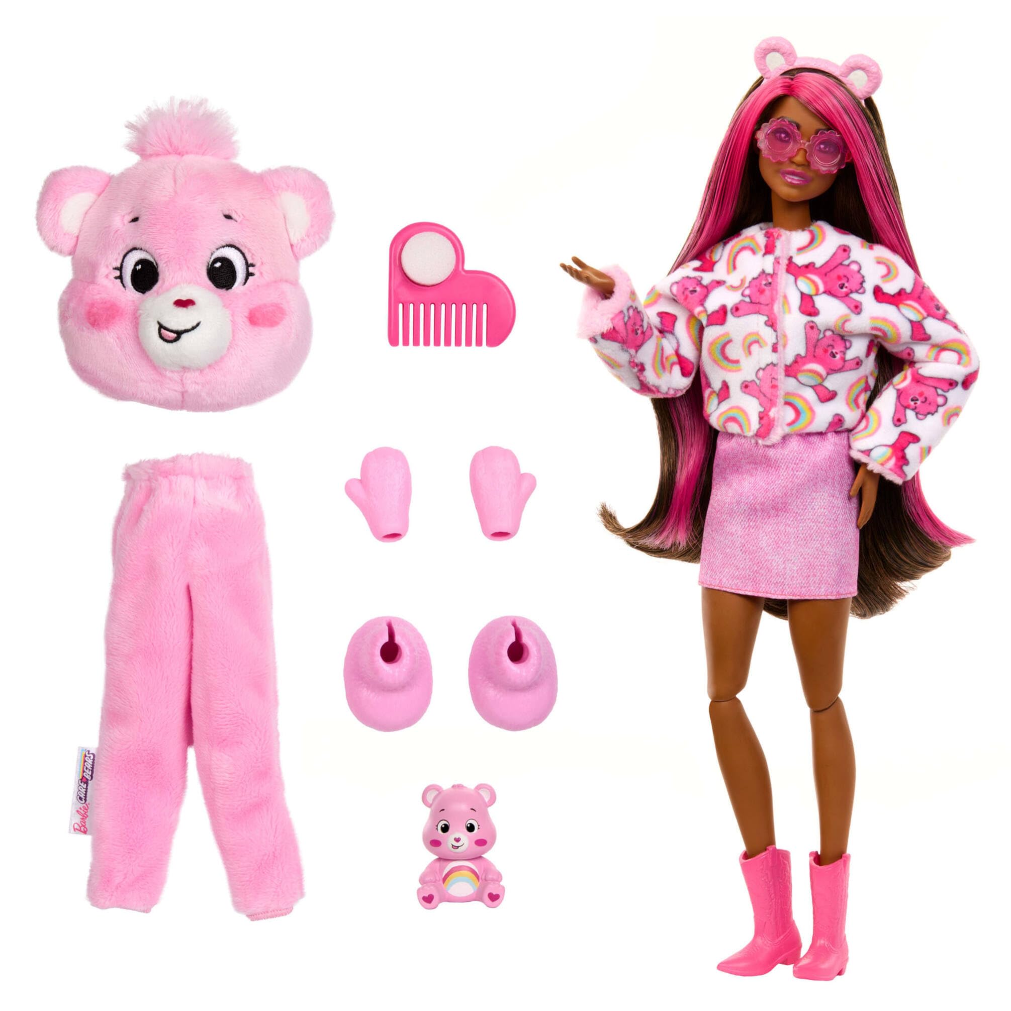 Barbie Cutie Reveal Care Bears Series Doll & Accessories Set - Cheer Bear with Transforming Costume & 10 Surprises 13