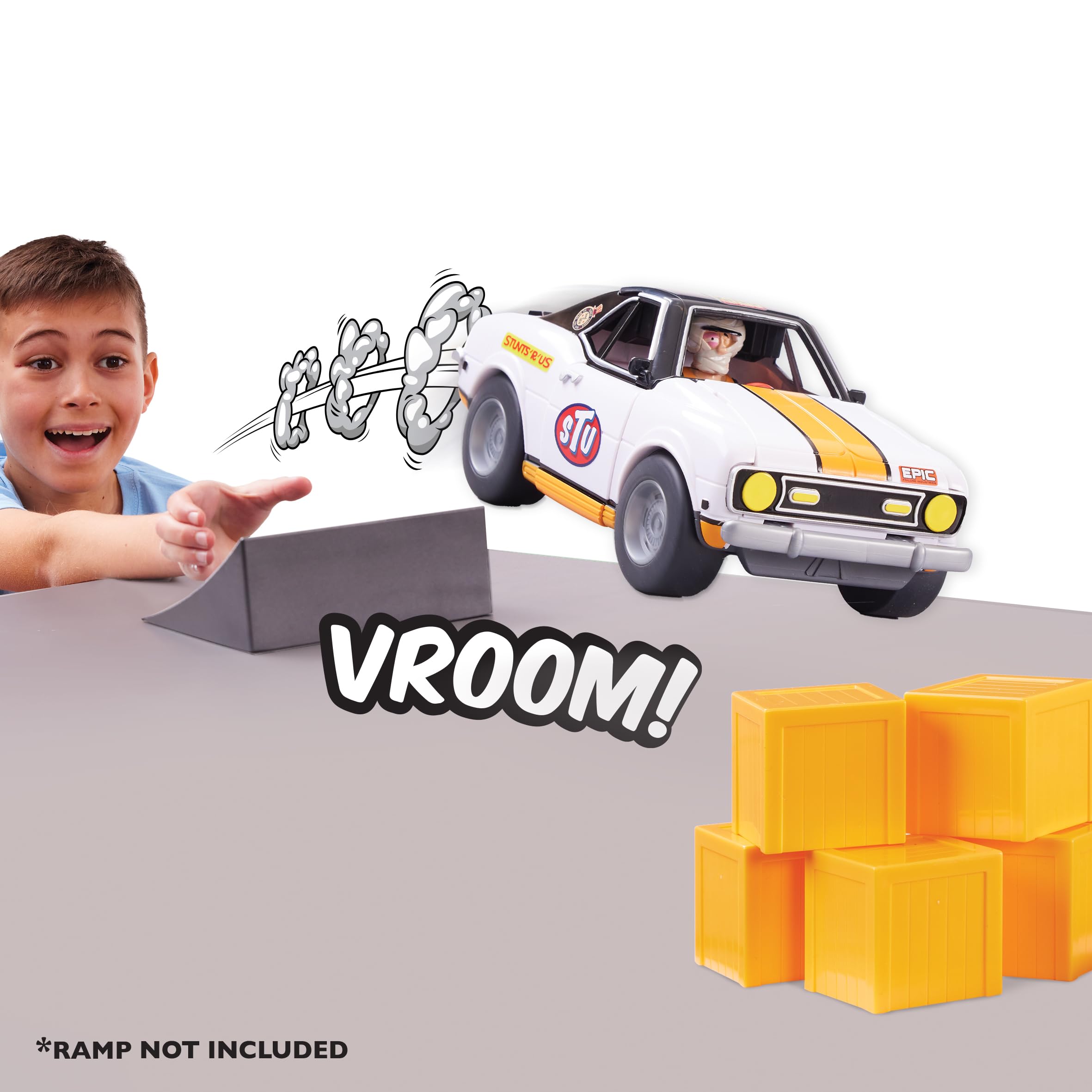 Stuntman Stu Race Ace Stunt Car - Break Apart Crash & Rebuild Playset for Kids 5-10 3