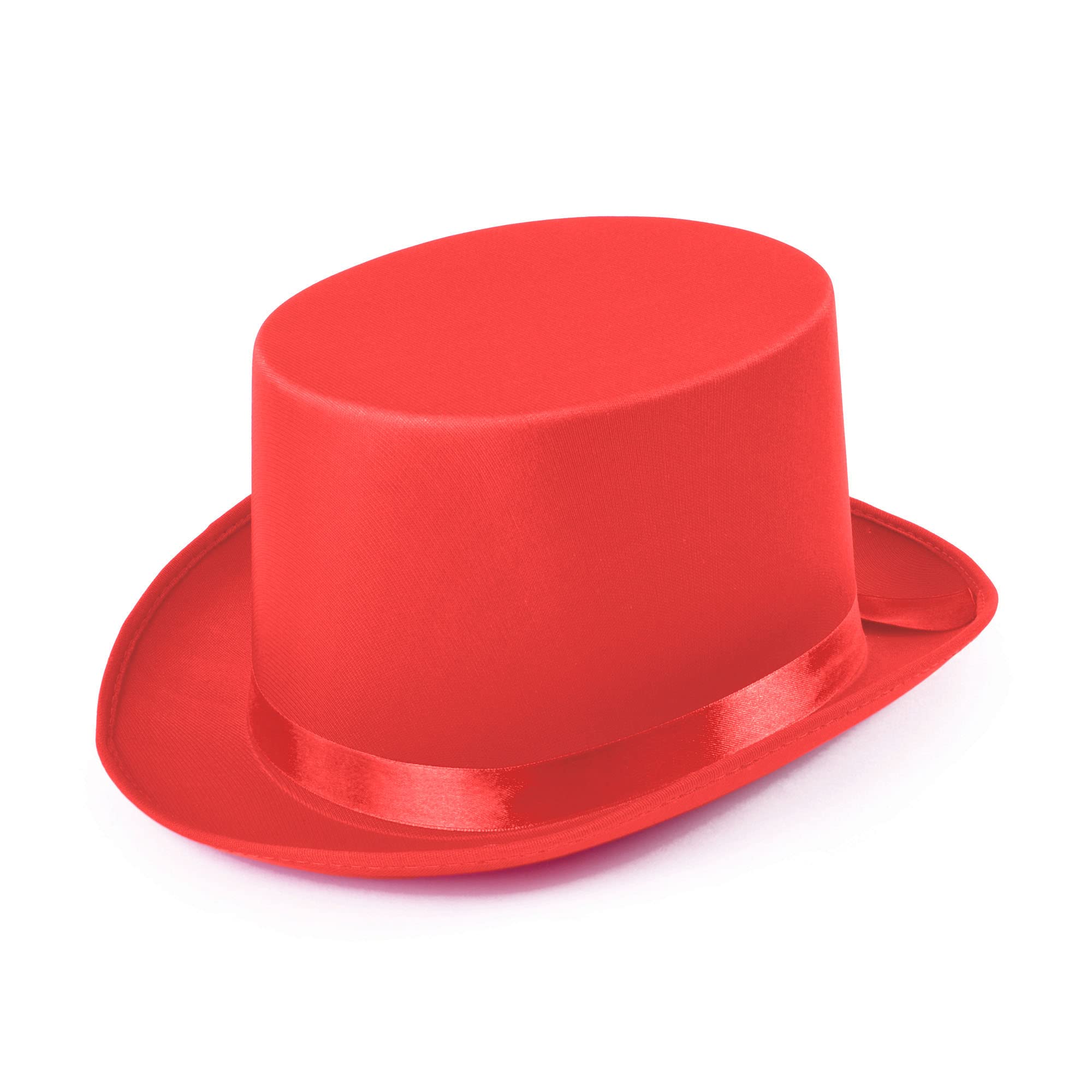 Bristol Novelty BH501 Red Satin Top Hat, One Size, Adult Costume Accessory