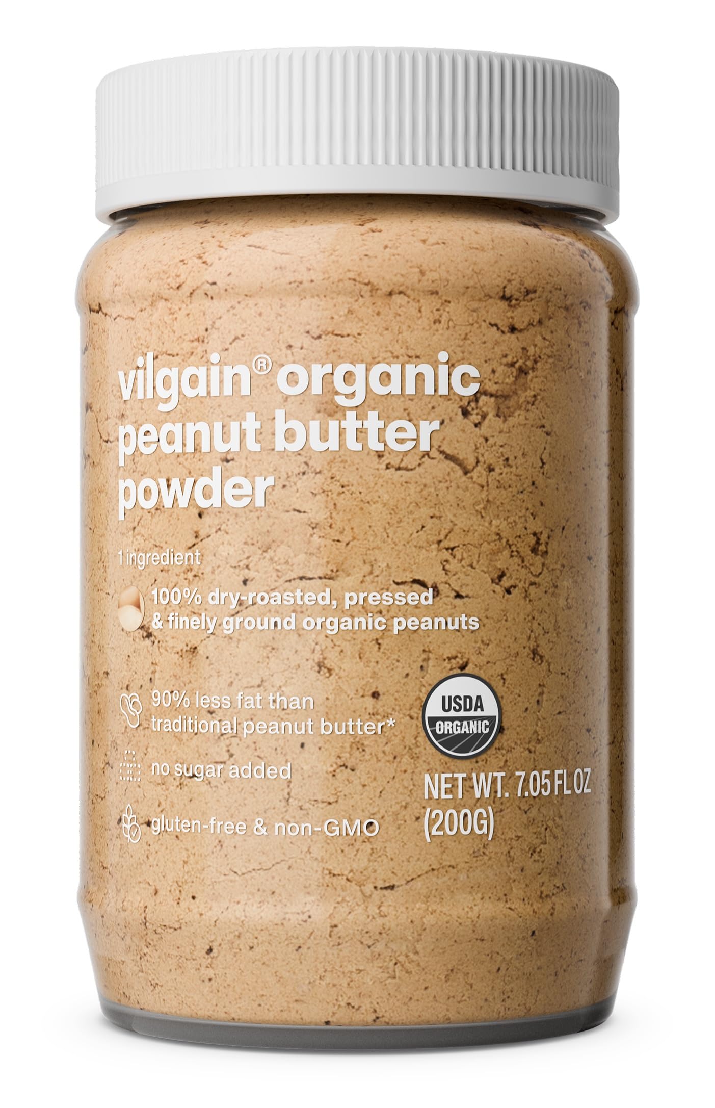 Vilgain 100% Organic Peanut Butter Powder | Sugar-Free, Low-Calorie, 240g