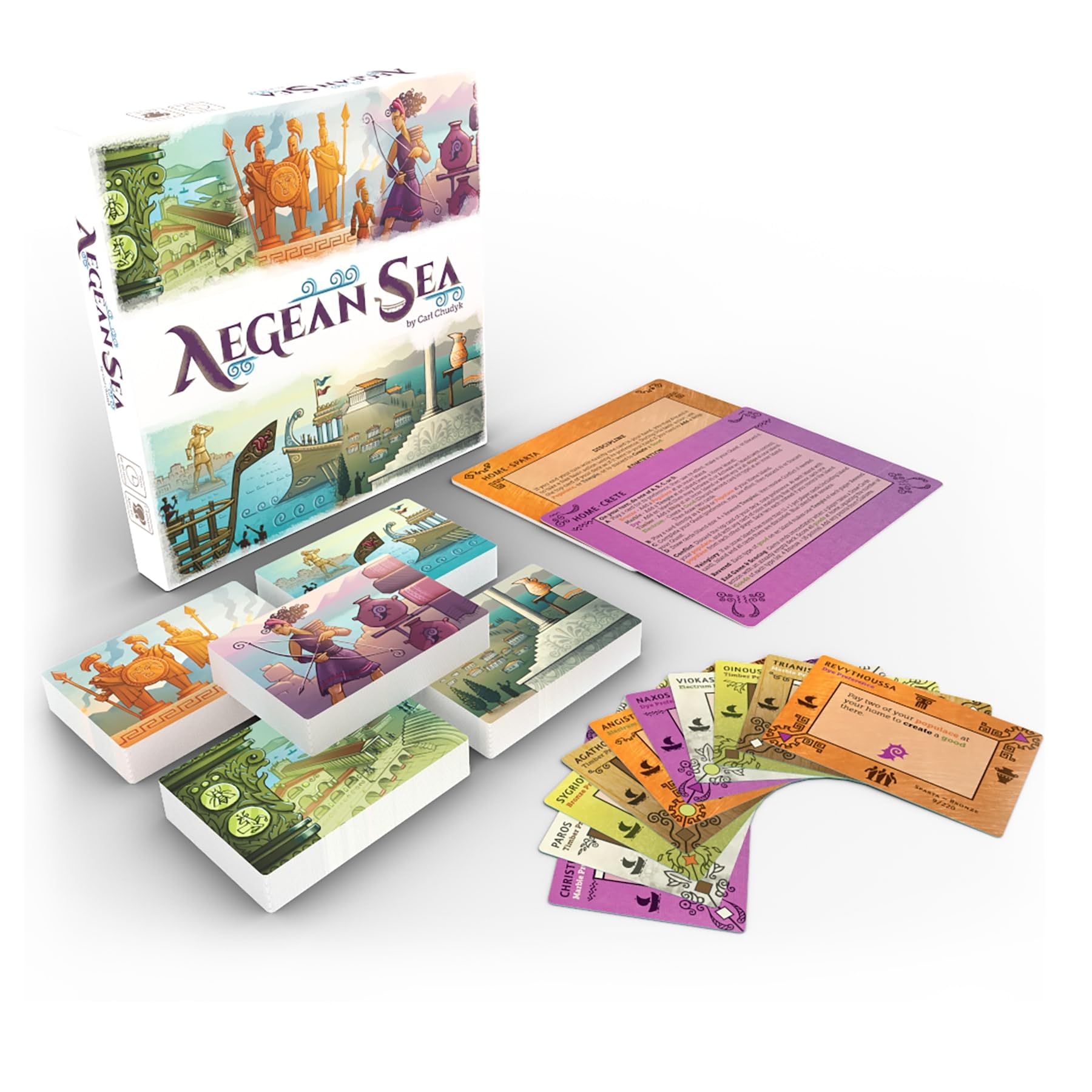 Asmadi Games Aegean Sea Strategy Card Game | 220 Unique Cards | Ages 14+
