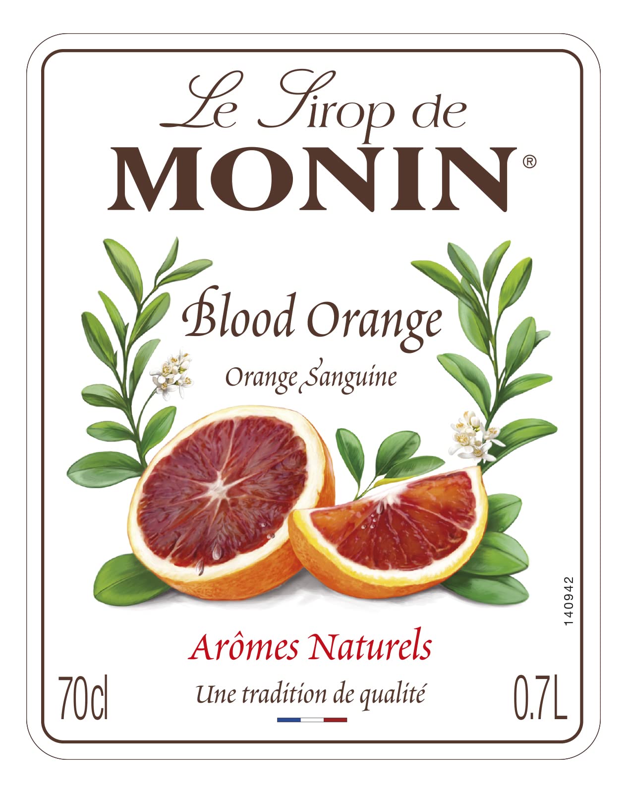 Monin Premium Blood Orange Syrup - 700ml for Cocktails & Mocktails | Vegan-Friendly