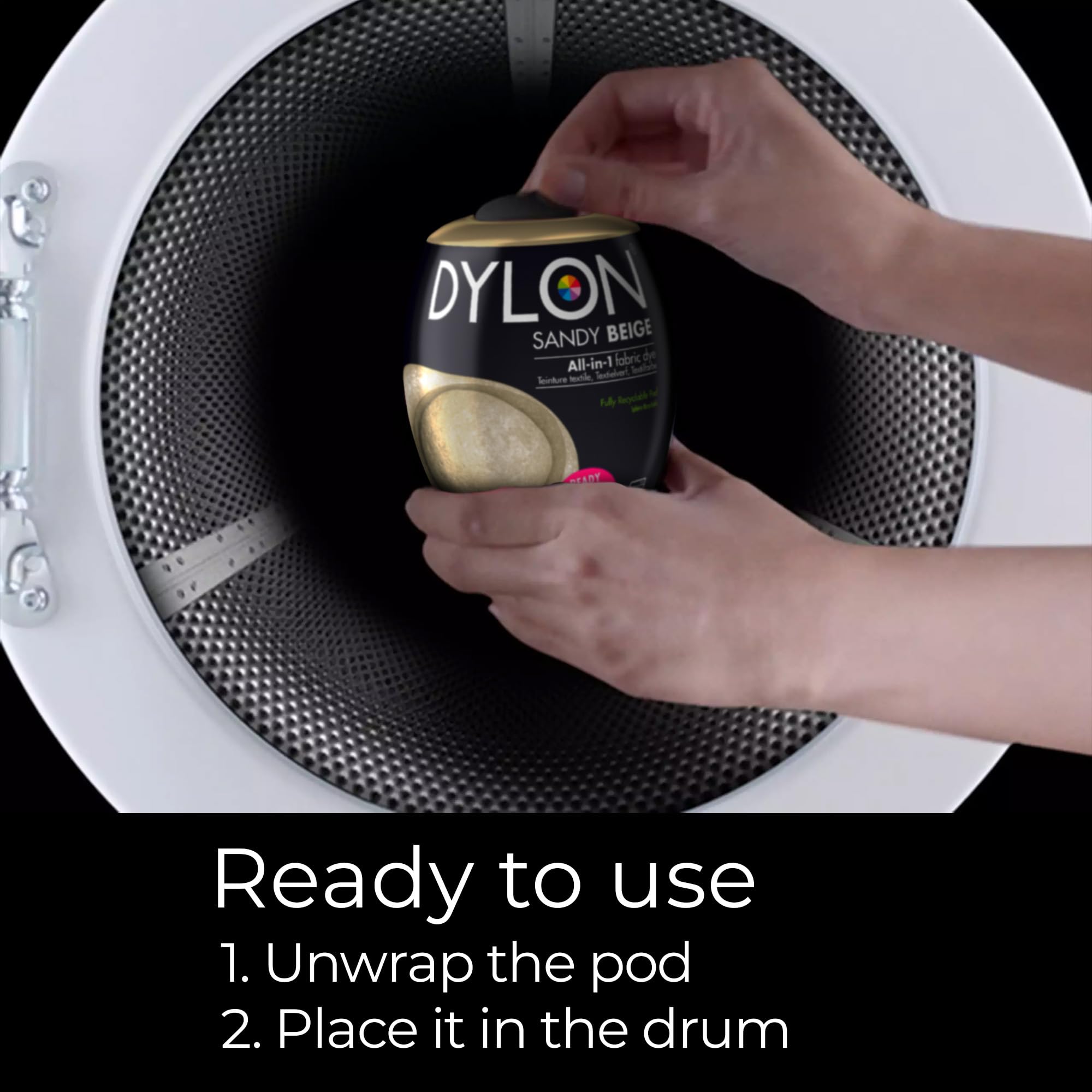 Dylon Washing Machine Fabric Dye Pod - Sandy Beige, 350g 5