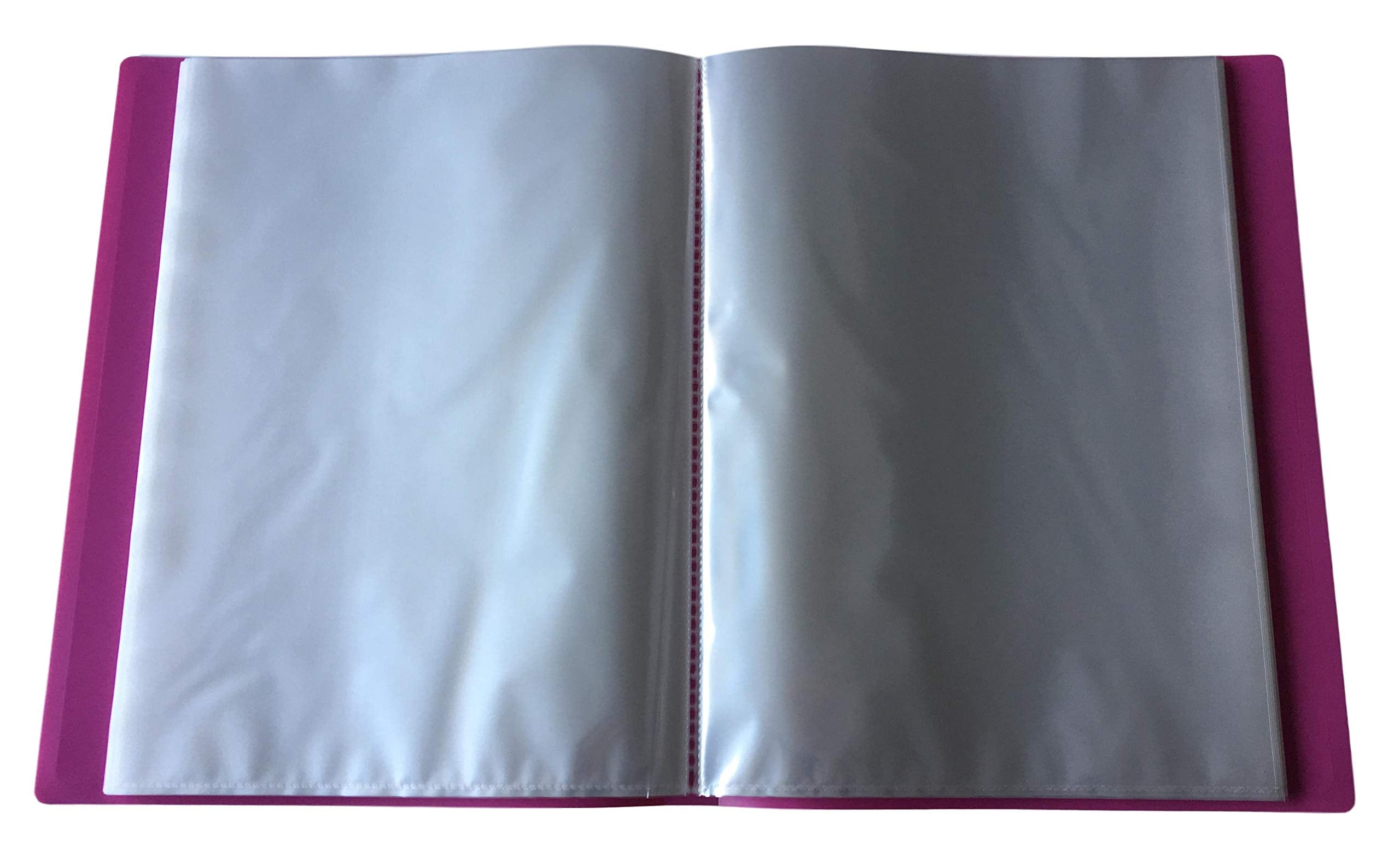 Janrax A4 Pink Flexible Cover Presentation Book - 20 Pockets | Copy Safe | Acid Free 6