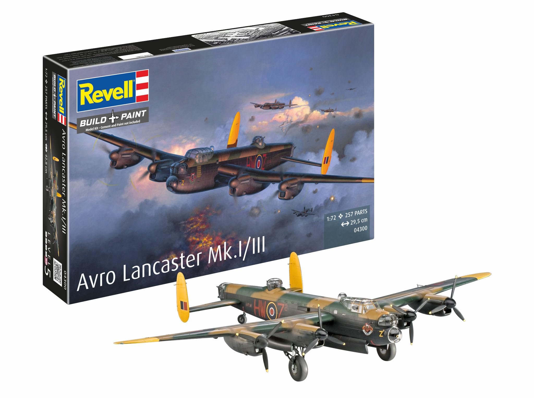 Revell Avro Lancaster Mk.I/III Aircraft Model Kit | 1:72 Scale Plastic | Skill Level 5