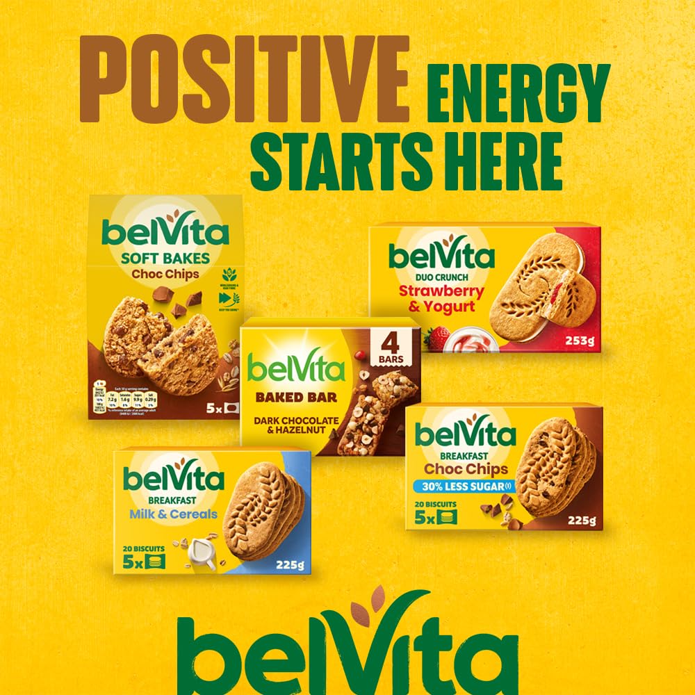 Belvita Duo Crunch Strawberry & Yogurt Breakfast Biscuits, 18 Packs of 2 – Wholegrain Biscuits with Yogurt & Strawberry Filling 6