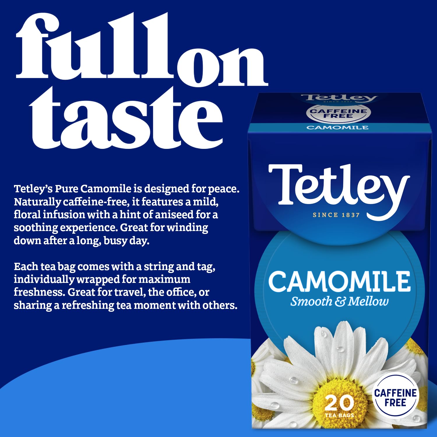 Tetley - Pure Camomile Tea 20 Teabags, Naturally Caffeine-Free Herbal Infusion 7