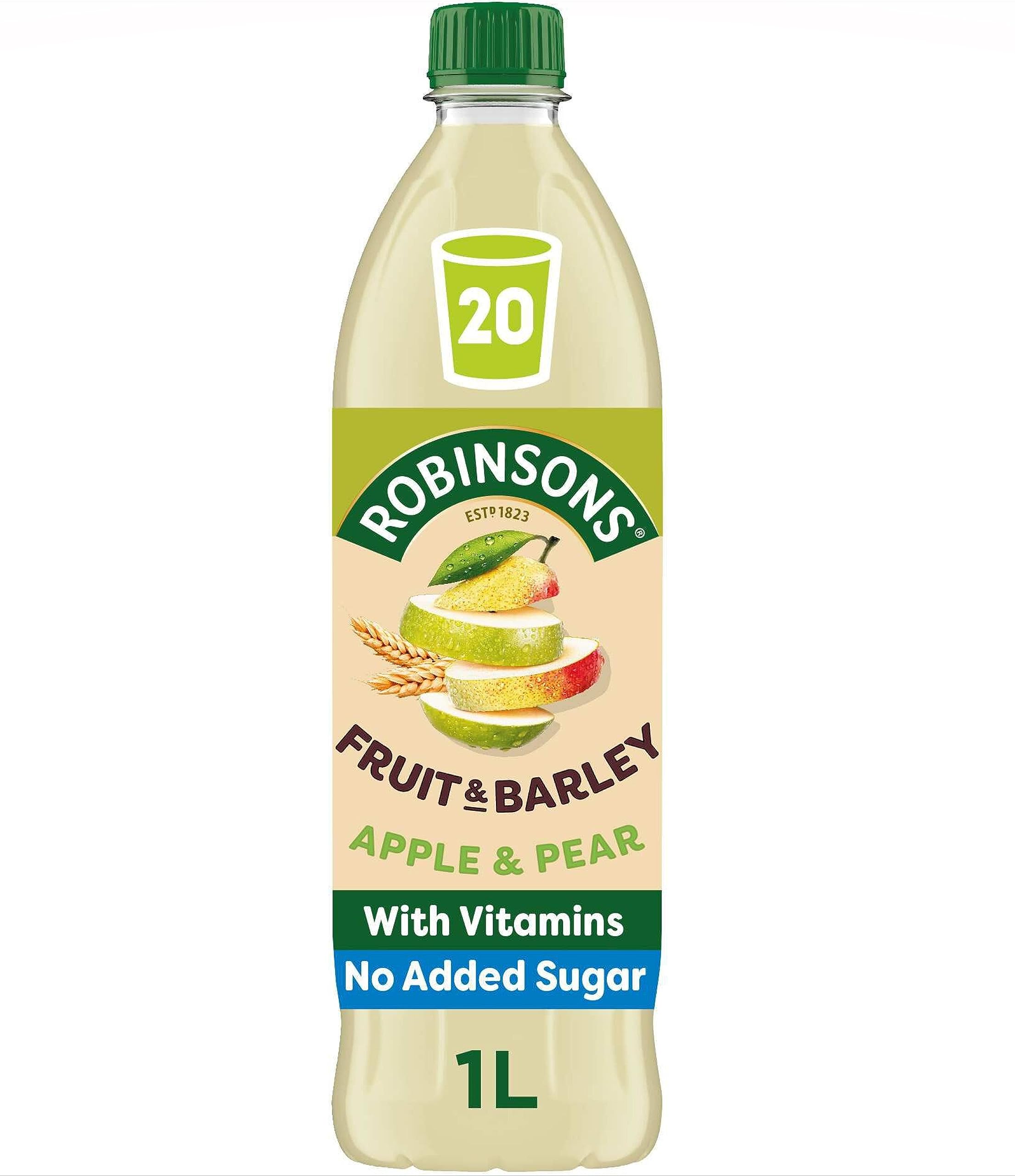 Robinsons Fruit & Barley Apple & Pear Squash Concentrate | 1L Bottle | No Added Sugar