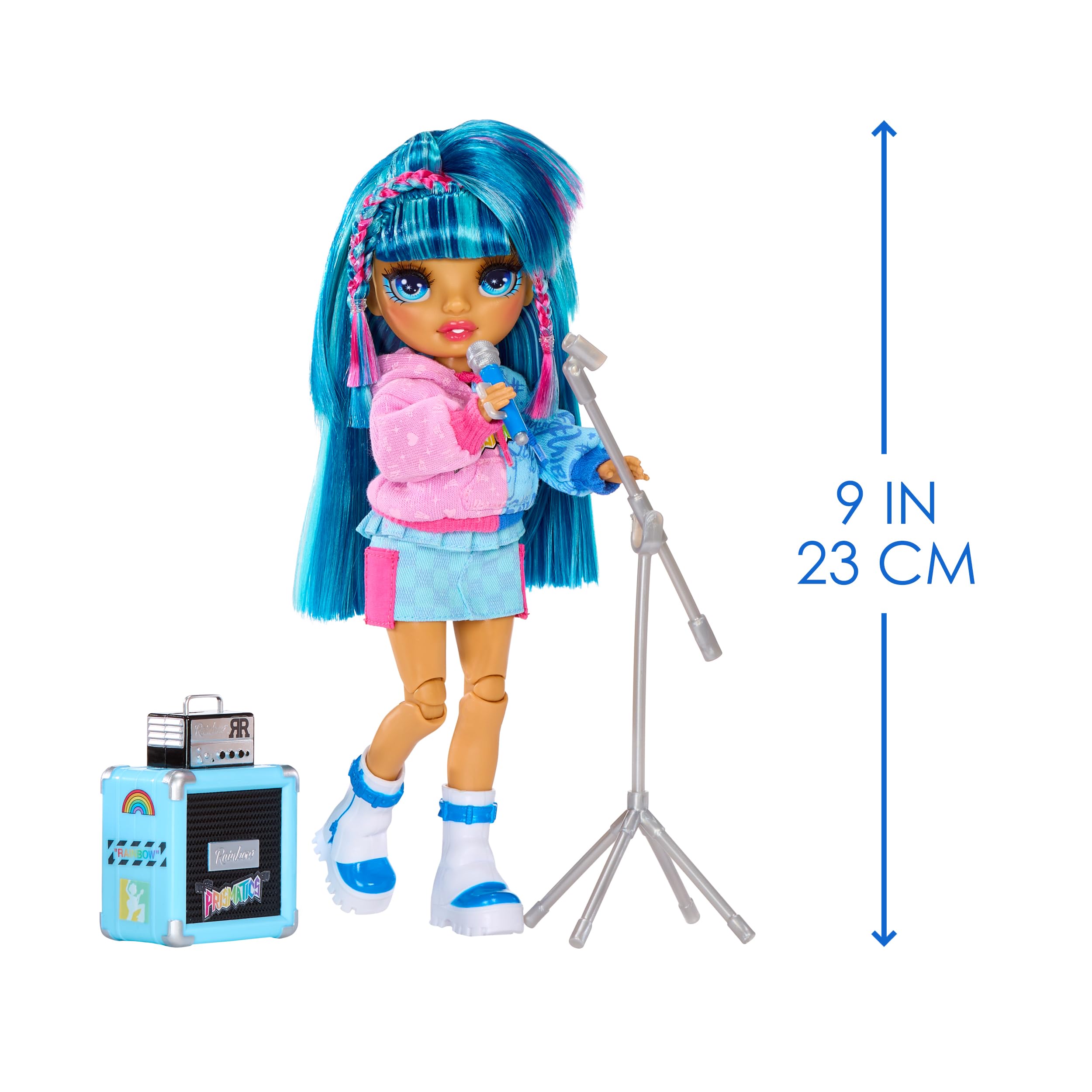 Rainbow High Junior High Rock Band - Skyler Blue 23cm Fashion Doll with Microphone & Amp 3