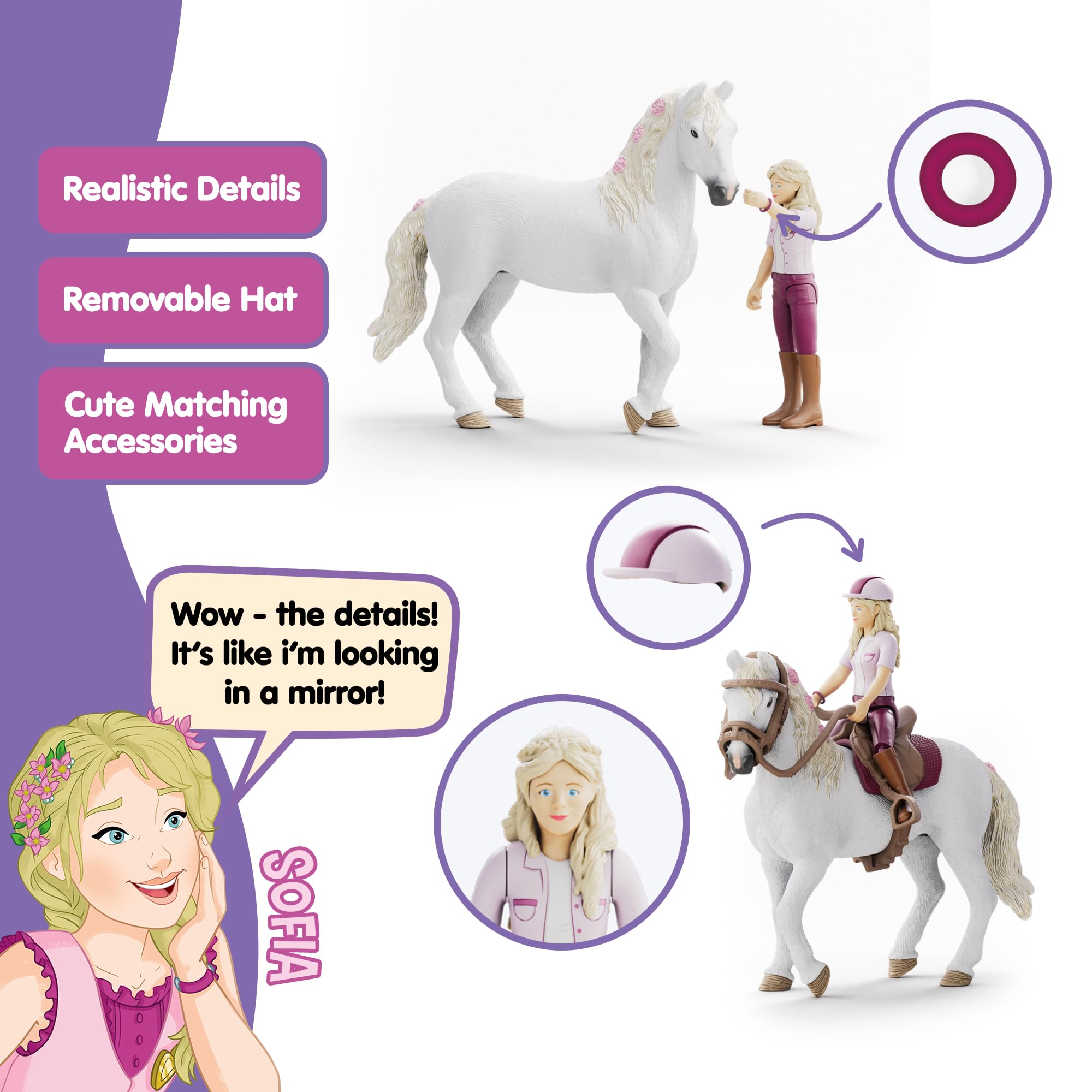 Schleich Horse Club - Sofia & Blossom Movable Figure with Horse Accessories 42713 5