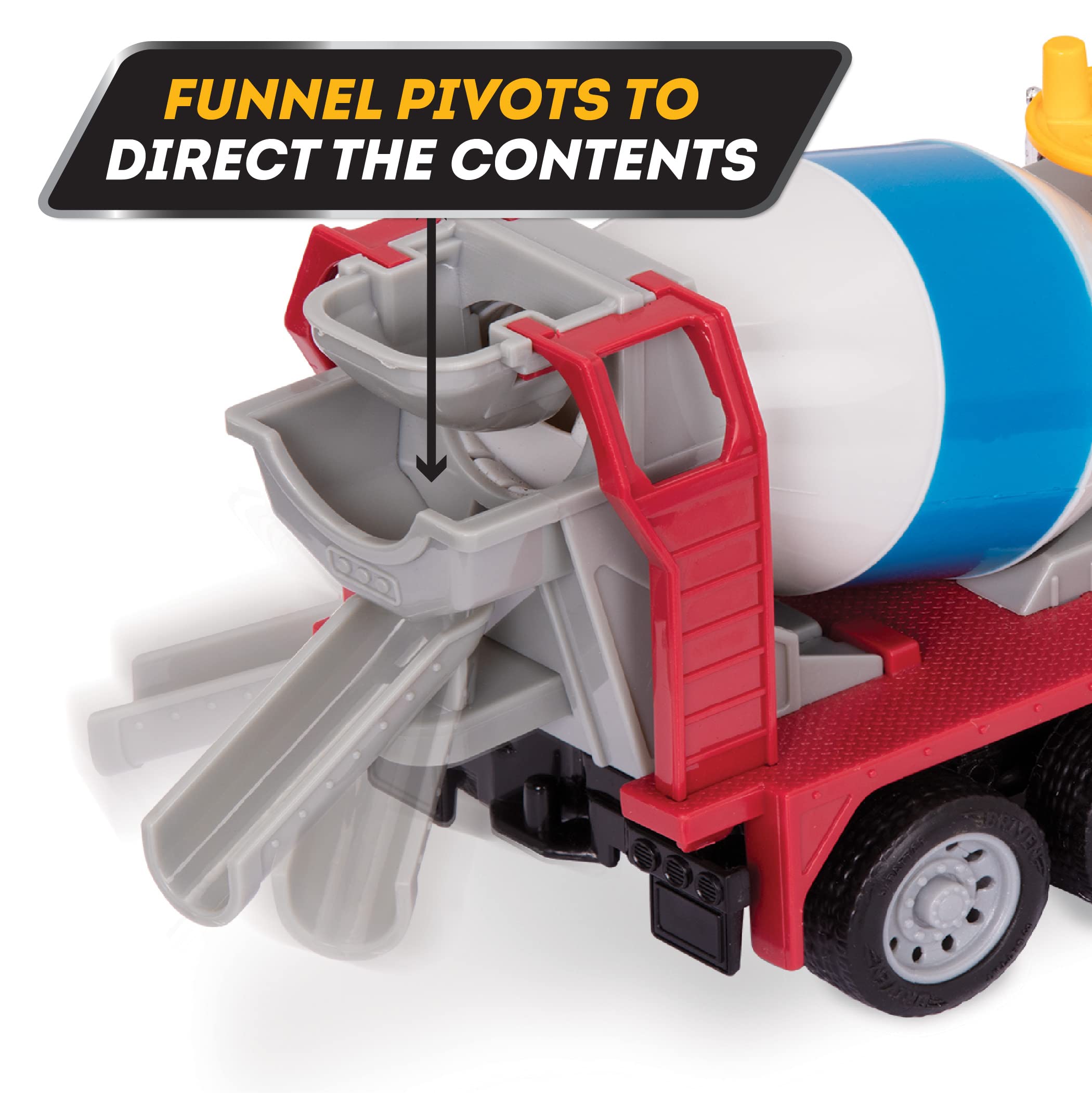 DRIVEN by Battat Micro Cement Mixer Truck - 1:48 Scale Interactive Toy with Lights & Sounds, Ages 3+ 16