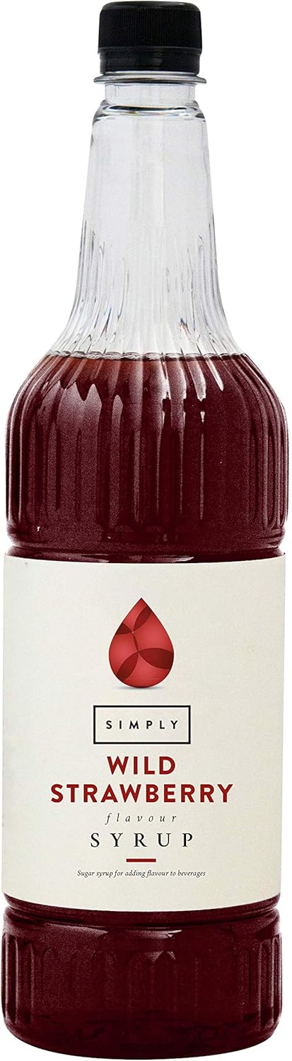 Simply - Wild Strawberry Syrup, Vegan & Nut Free Flavoured Syrup for Coffee, Cocktails & Baking