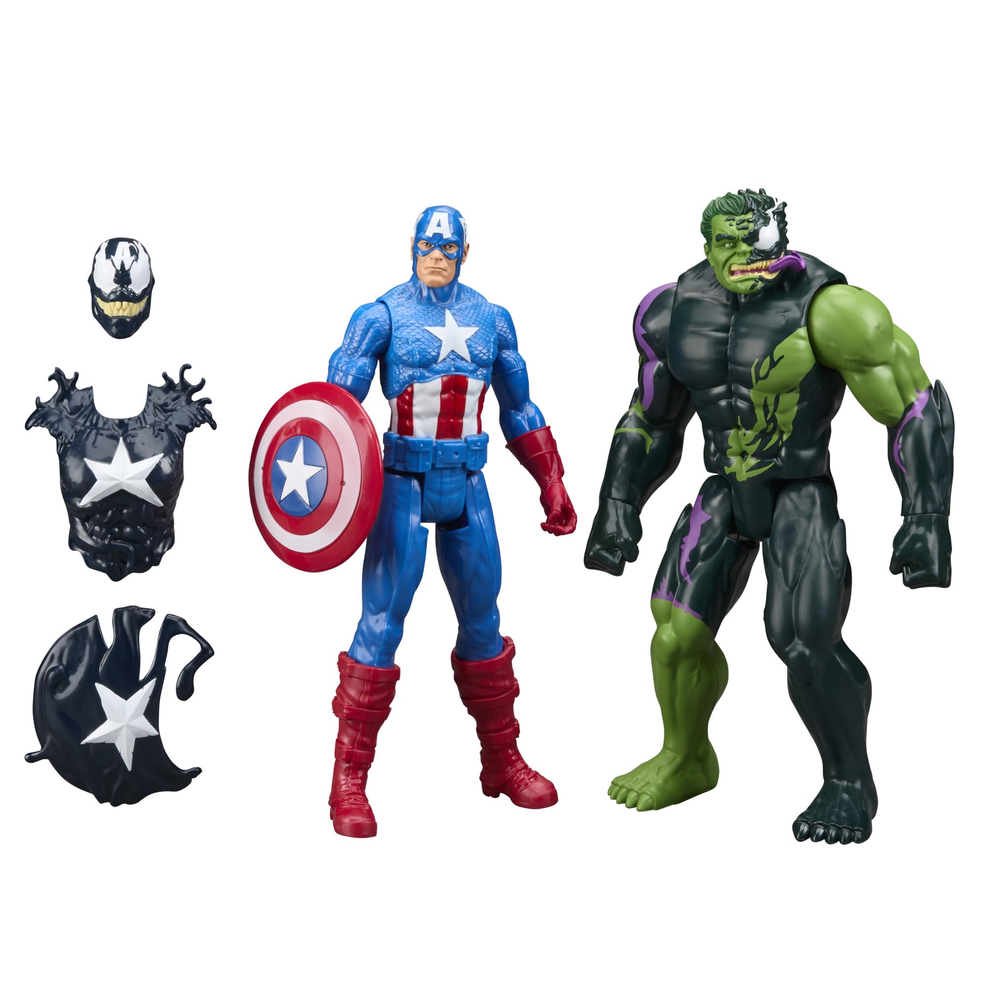 Marvel Avengers VenomVersus Titan Hero Series Venomized Captain America & Hulk 30-cm Action Figures 10