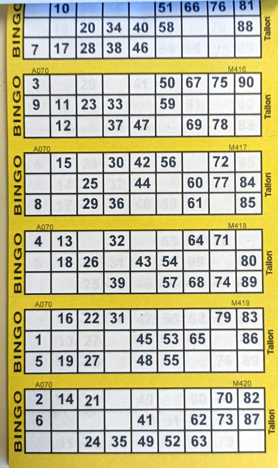 1ABOVE Bingo-Tickets Schreibwaren Multi Fun Bücher Seiten Jumbo 6