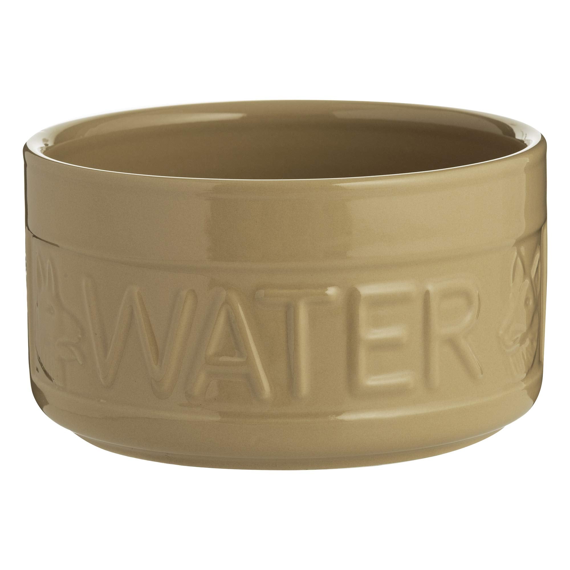 Mason Cash Cane Lettered Dog Water Bowl - 2.4L Capacity | Heavy Stoneware | Dishwasher Safe