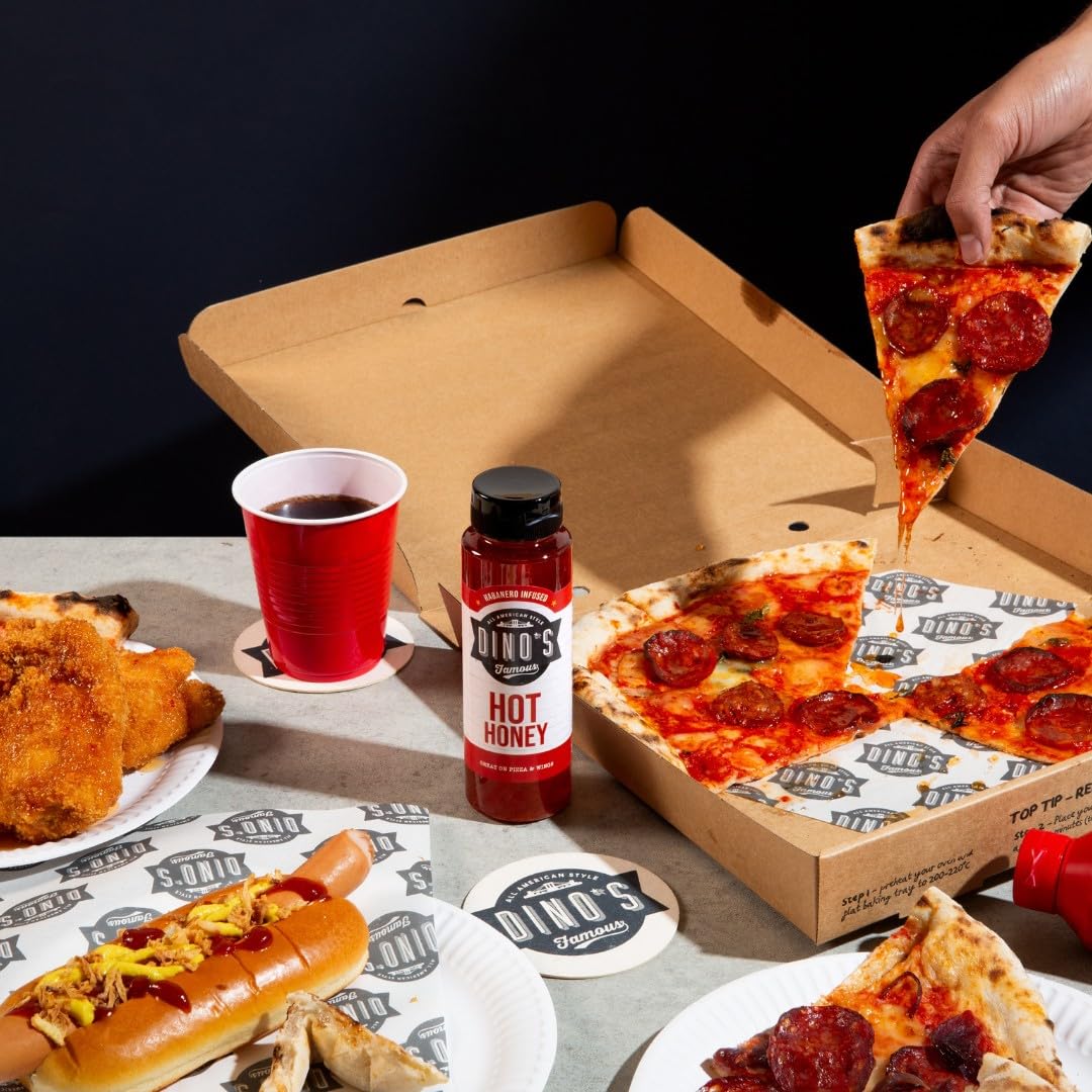 Dino's berühmte scharfe Honig-Habanero-Sauce – süß-scharfer Tropfen, 350 g 6