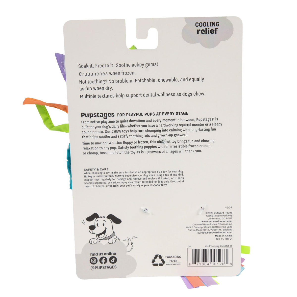 Pupstages Cool Teething Stick Dog Toy - Soothes Gums, Reduces Destructive Behavior, Freezable 3