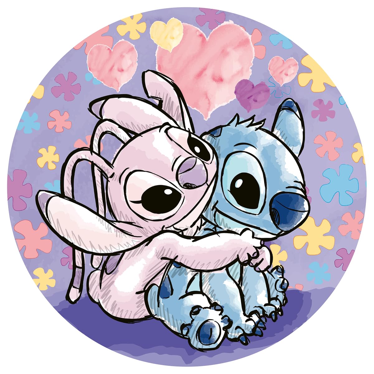 Ravensburger Disney Stitch Gifts - Circular 500 Piece Jigsaw Puzzle | 52cm Diameter 1