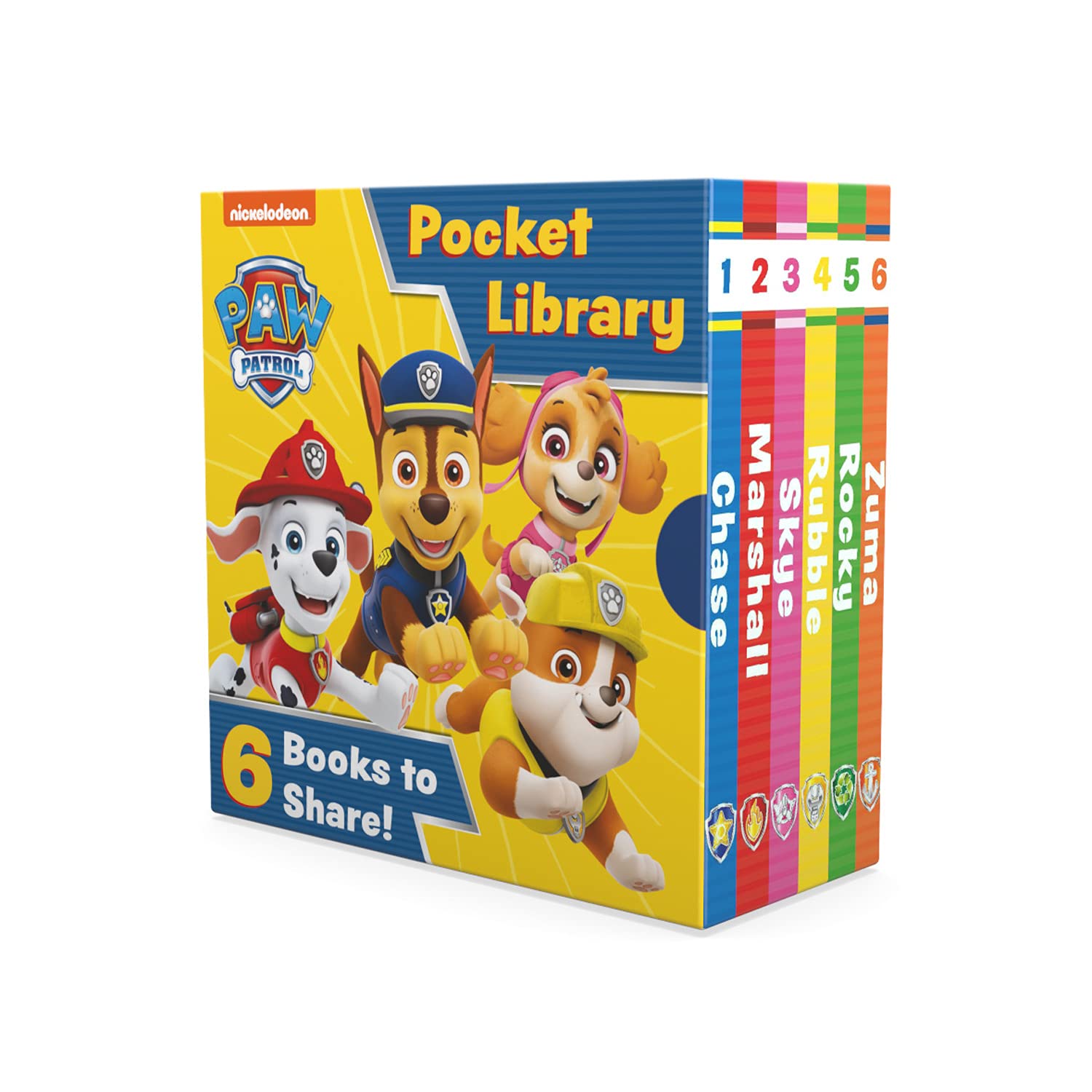 Farshore Paw Patrol Pocket Library - 6 Mini Board Books | Picture Book Format | Ages 2-3 1