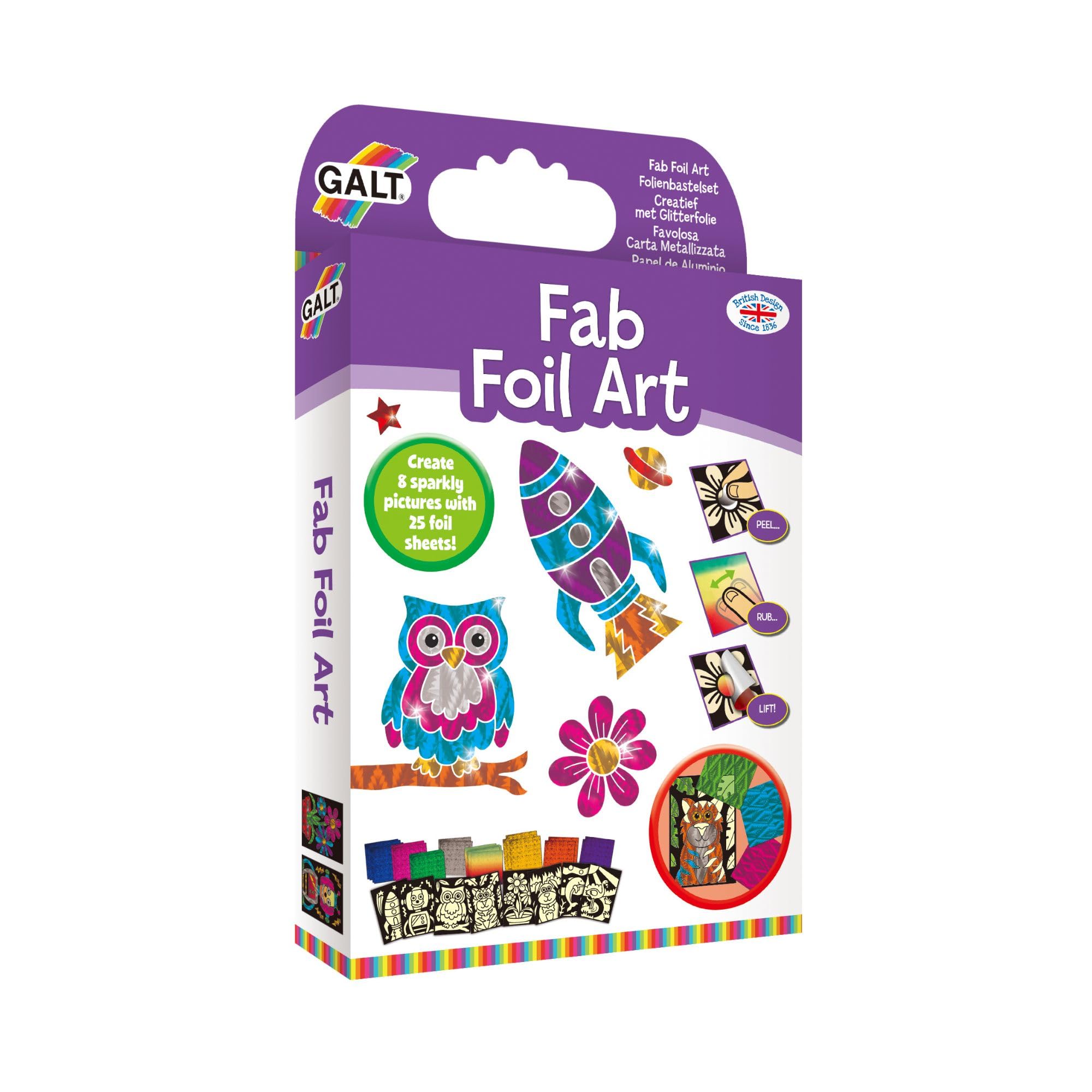 Galt Fab Folienkunst-Set – Glitzernde Bastelaktivität für Kinder ab 6 Jahren 6