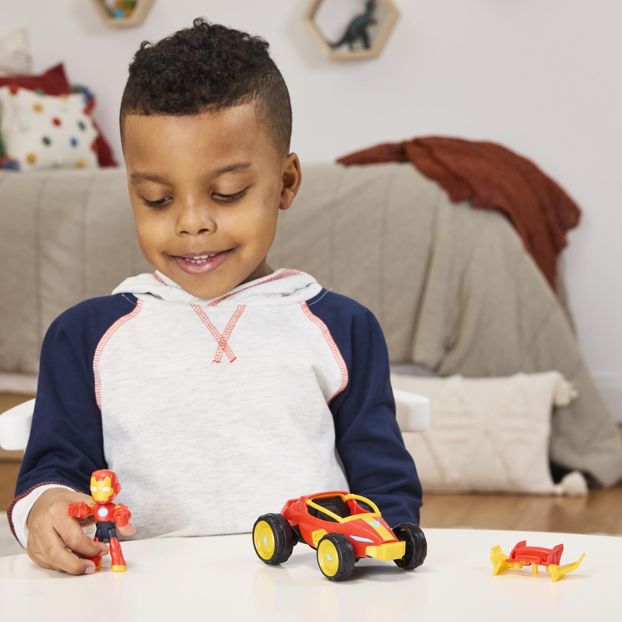 Marvel Iron Man Figure with Vehicle - Spidey and His Amazing Friends 3-Inch Action Playset 5