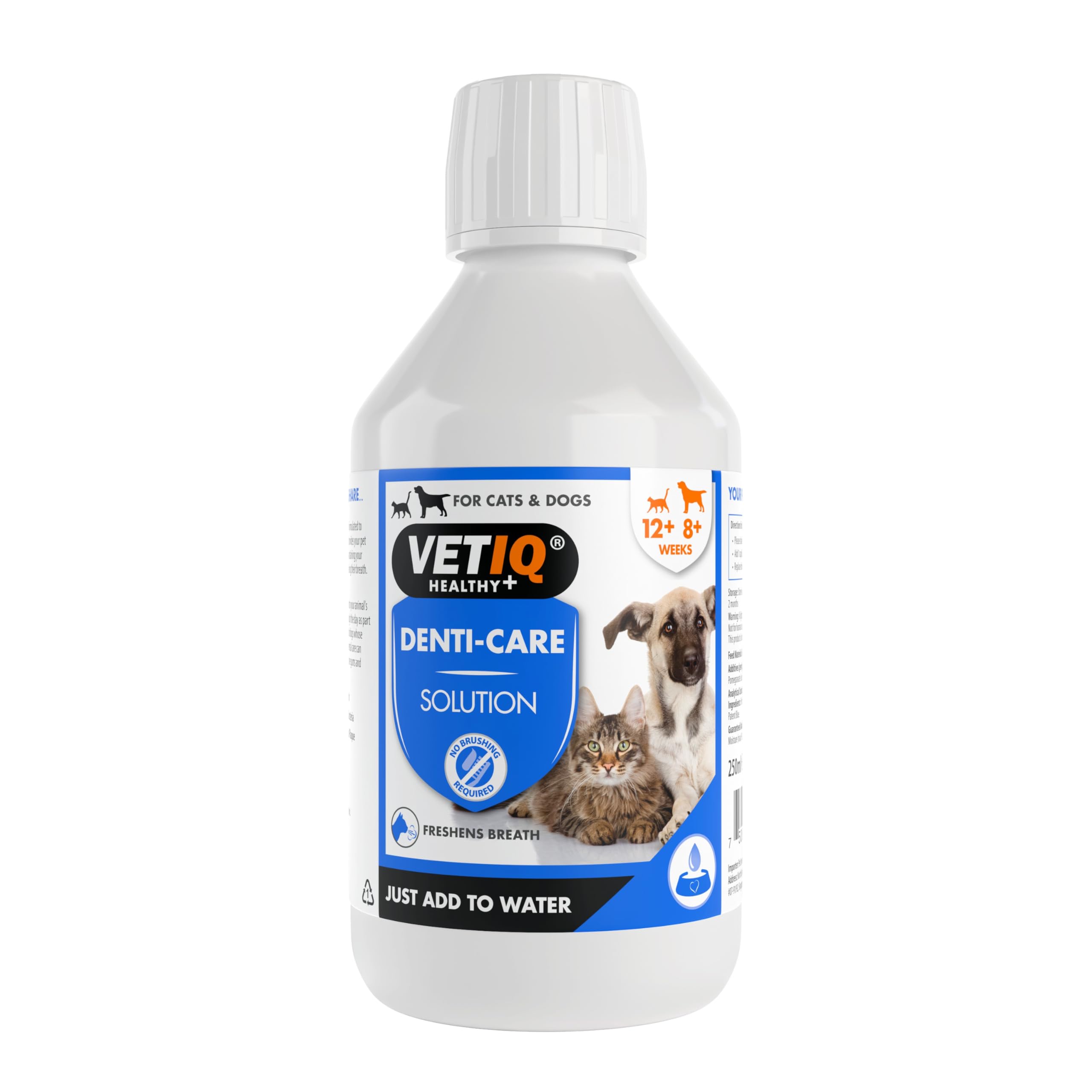 VETIQ 2in1 Denti-Care Oral Hygiene Solution for Dogs & Cats - Reduces Plaque | 250ml