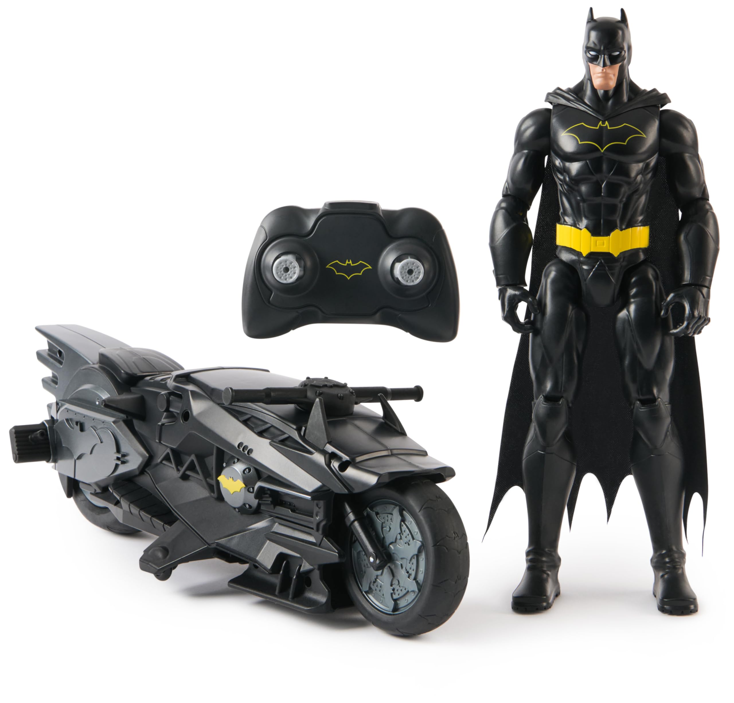 Batman Stealth Remote Control Batcycle with 30cm Batman Action Figure - Remote-Controlled Vehicle for Kids