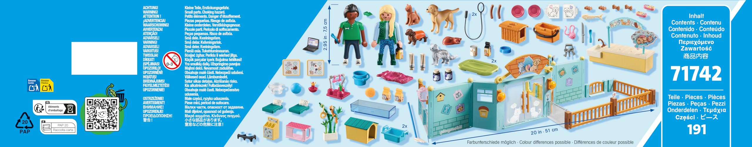 Playmobil My Life Animal Hotel Playset - 191-Piece Animal Figures Set for Kids 4+