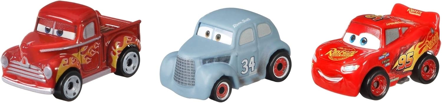 Disney and Pixar Cars Mini Racers 3-Pack - Metal Die-Cast Toy Vehicles for Kids 3+