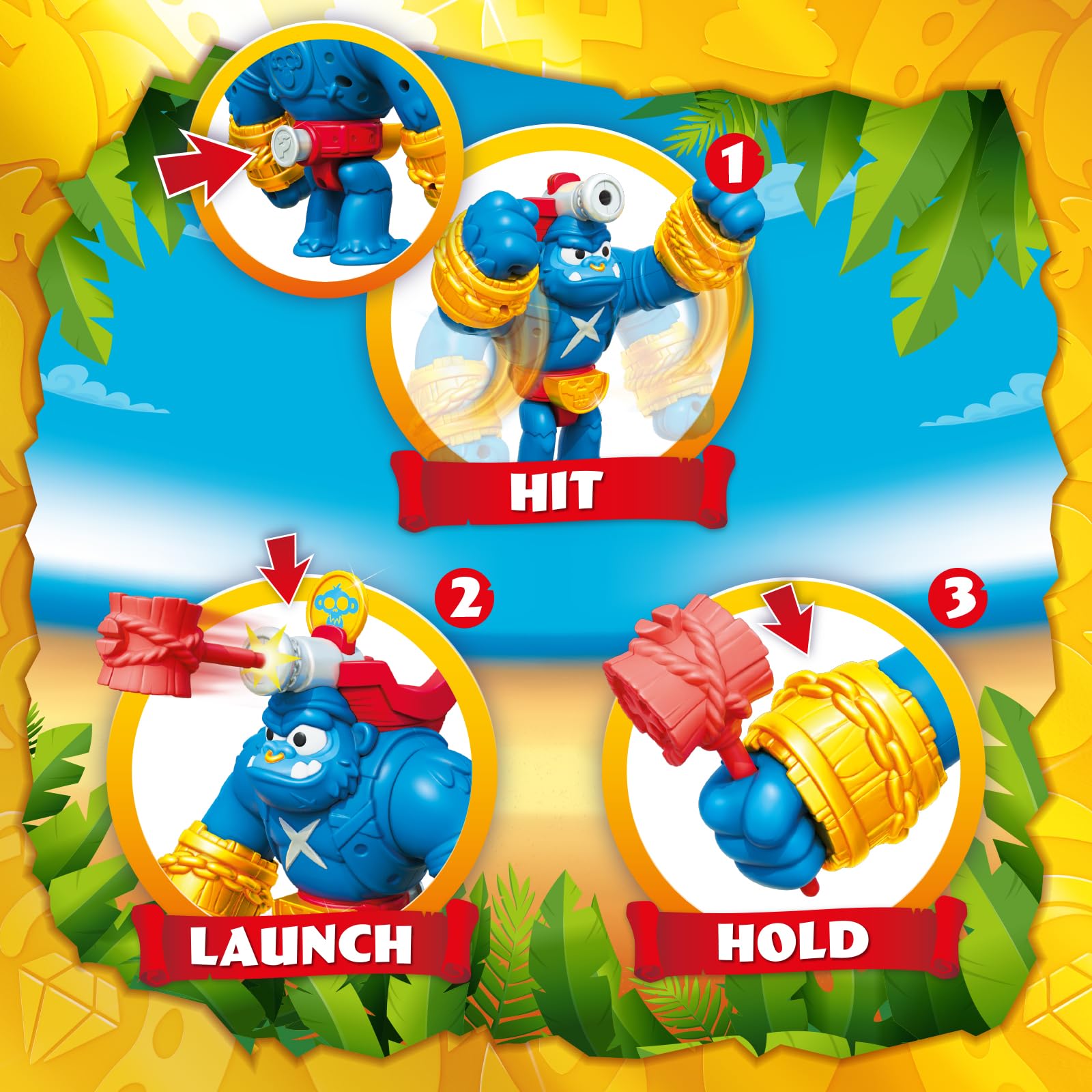 PIRATIX ADVENTURE WORLD Smash Jack Gorilla Bros Action Figure | 16.3 cm H | Blue Plastic 2