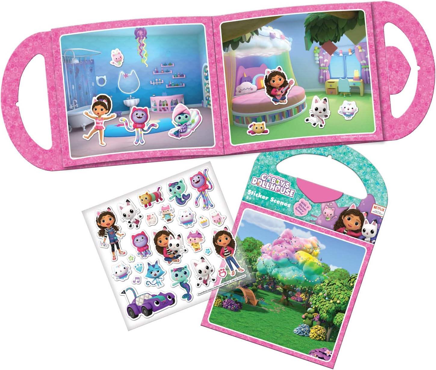 Paper Projects Gabby's Dollhouse Activity Set - Sticker Scene Craft Kit with 6 Scenes & 50+ Stickers 3