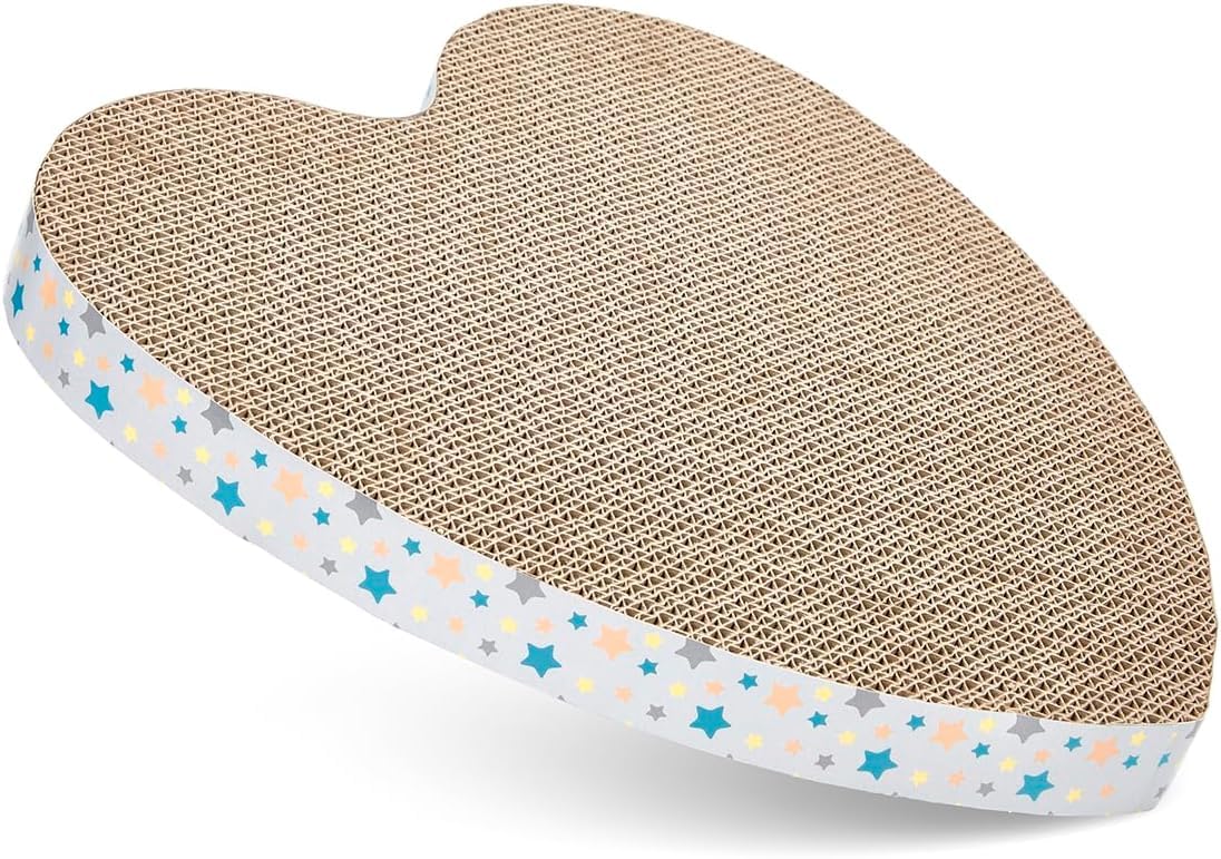 Petface Cardboard Heart Cat Scratcher - Durable & Catnip Infused | 330x330mm